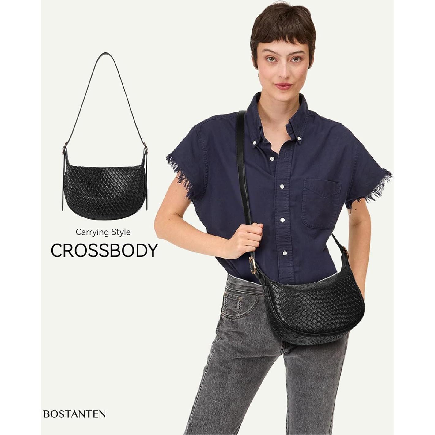 Bolso Cruzado BOSTANTEN para Mujeres - Negro Pequeño, 26.4x8.4x17.5cm