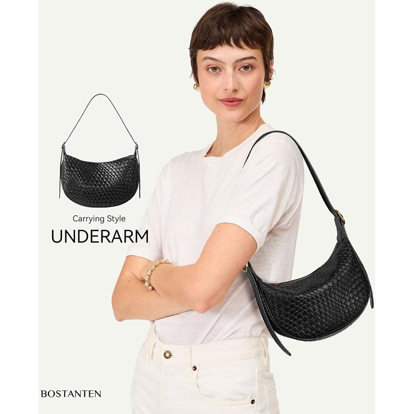 Bolso Cruzado BOSTANTEN para Mujeres - Negro Pequeño, 26.4x8.4x17.5cm