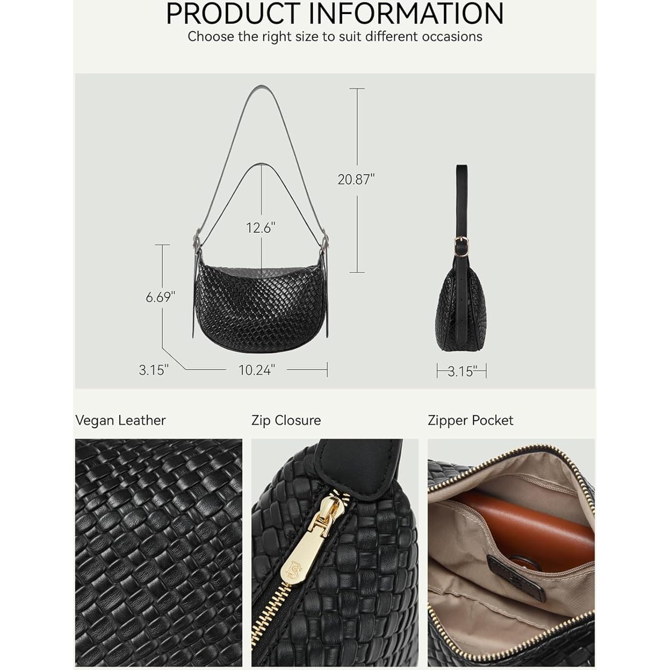 Bolso Cruzado BOSTANTEN para Mujeres - Negro Pequeño, 26.4x8.4x17.5cm