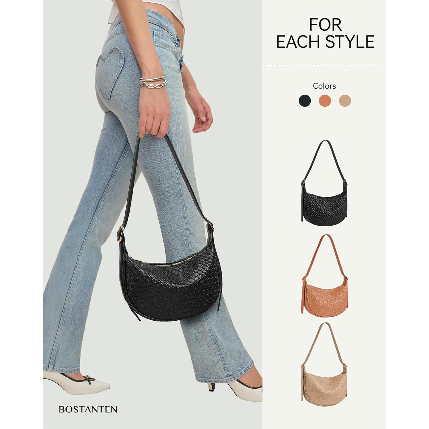 Bolso Cruzado BOSTANTEN para Mujeres - Negro Pequeño, 26.4x8.4x17.5cm