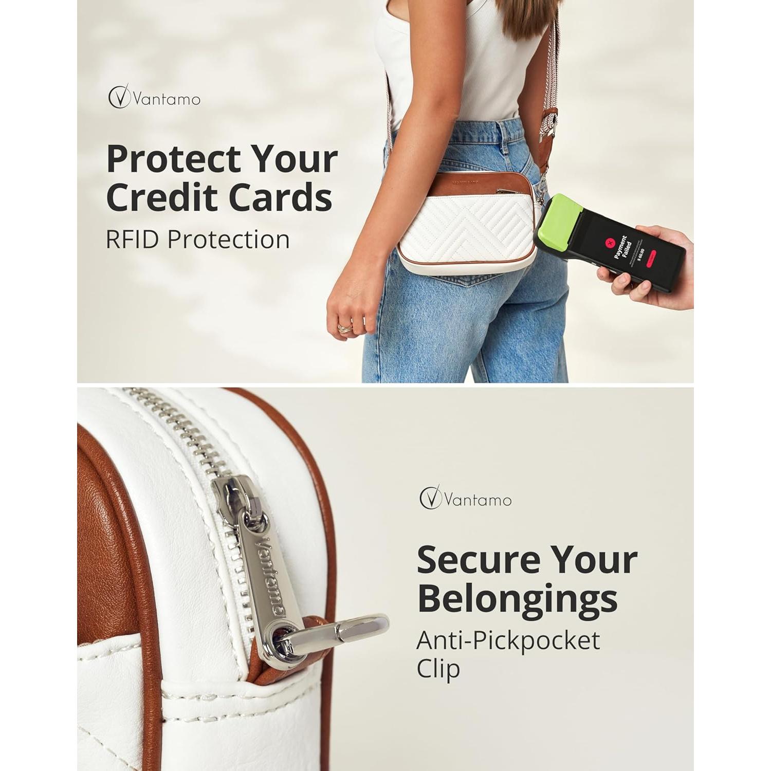 Bolso Cruzado Vantamo para Mujer con Correa Ajustable y Antirrobo