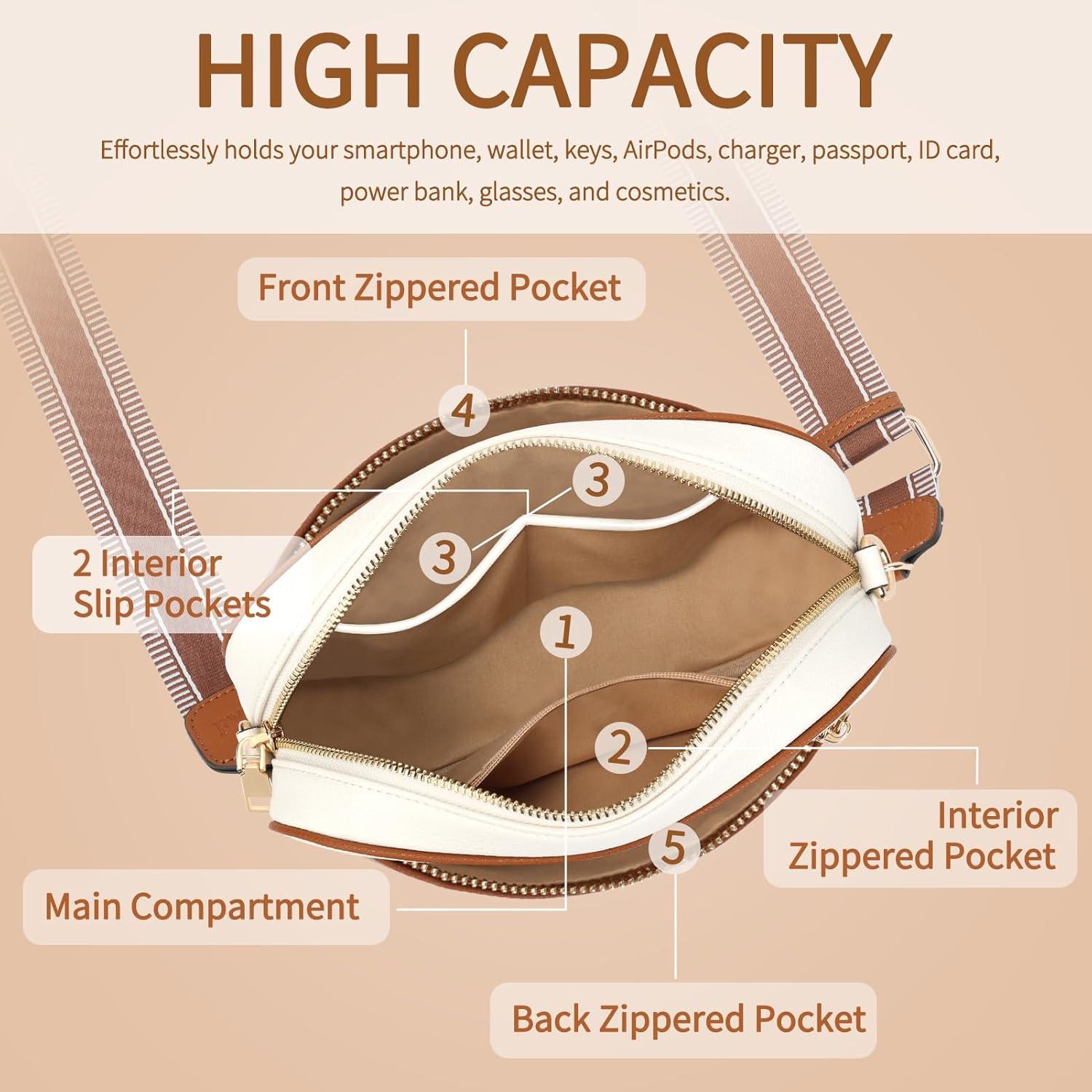 Bolso Cruzado Pequeño FYY Mujer Cuero Vegano Acolchado 2.8L