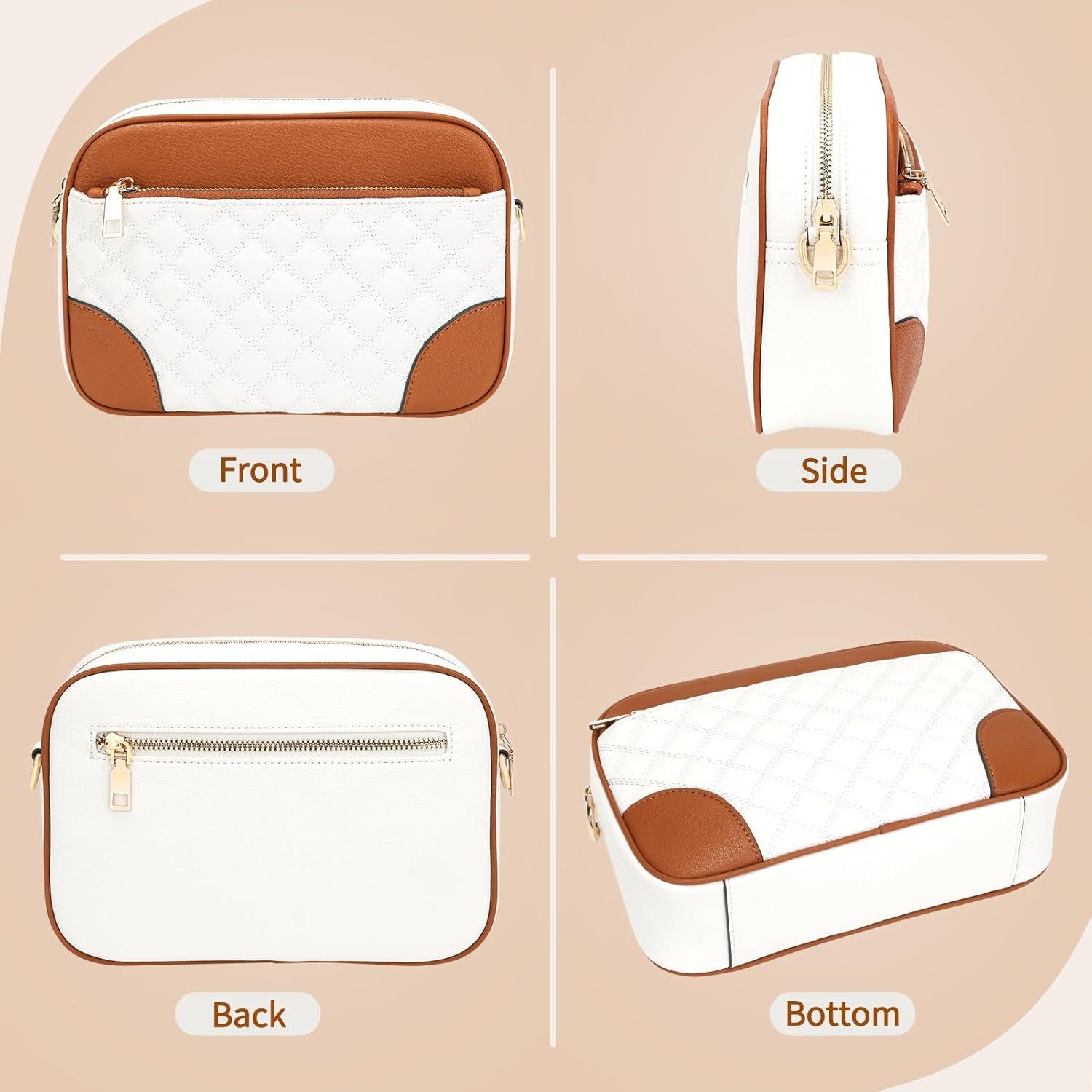 Bolso Cruzado Pequeño FYY Mujer Cuero Vegano Acolchado 2.8L