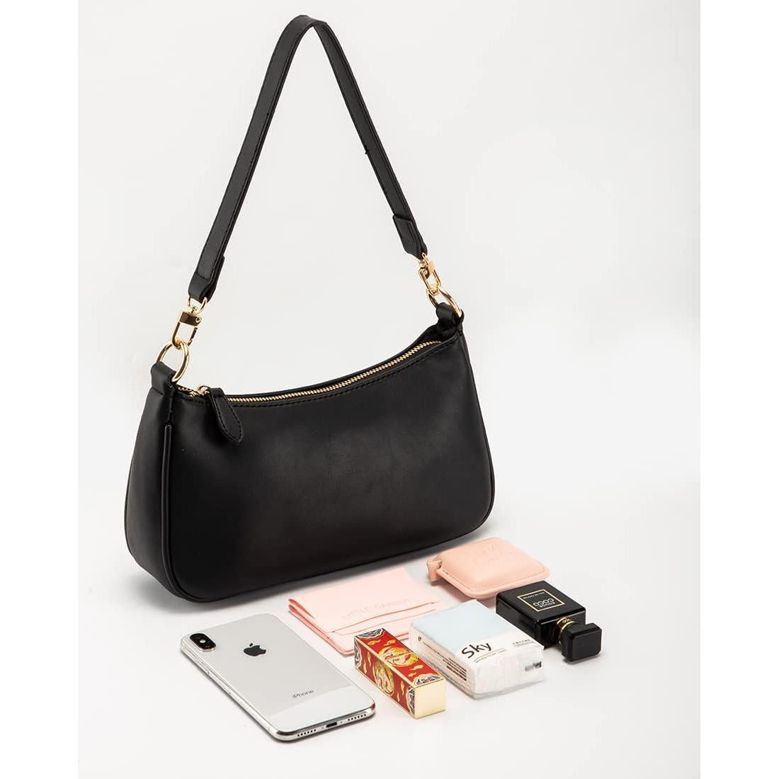 Bolso Tote Clutch VODIU Negro con 2 Correas Removibles