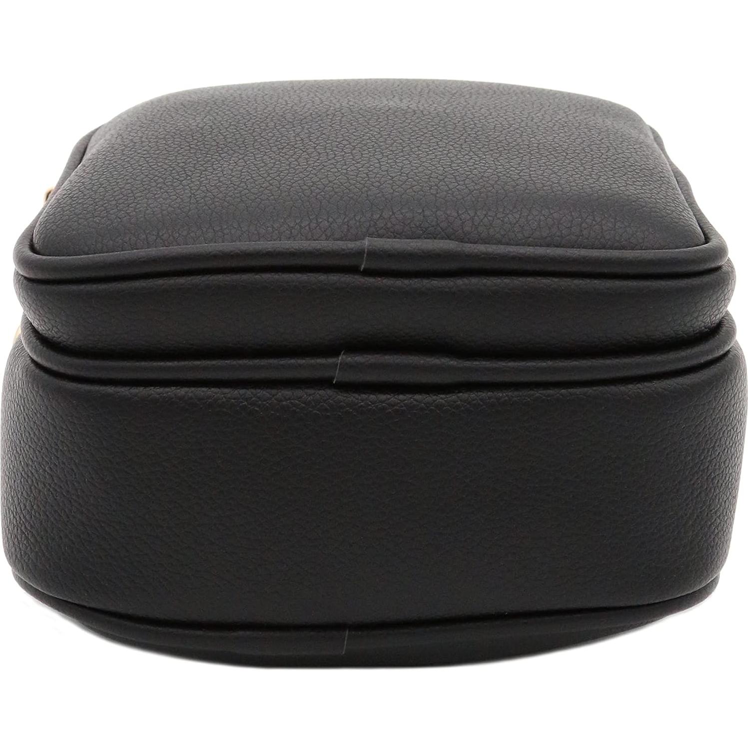 Bolso Cruzado Casual de PU FashionPuzzle Negro con Múltiples Bolsillos