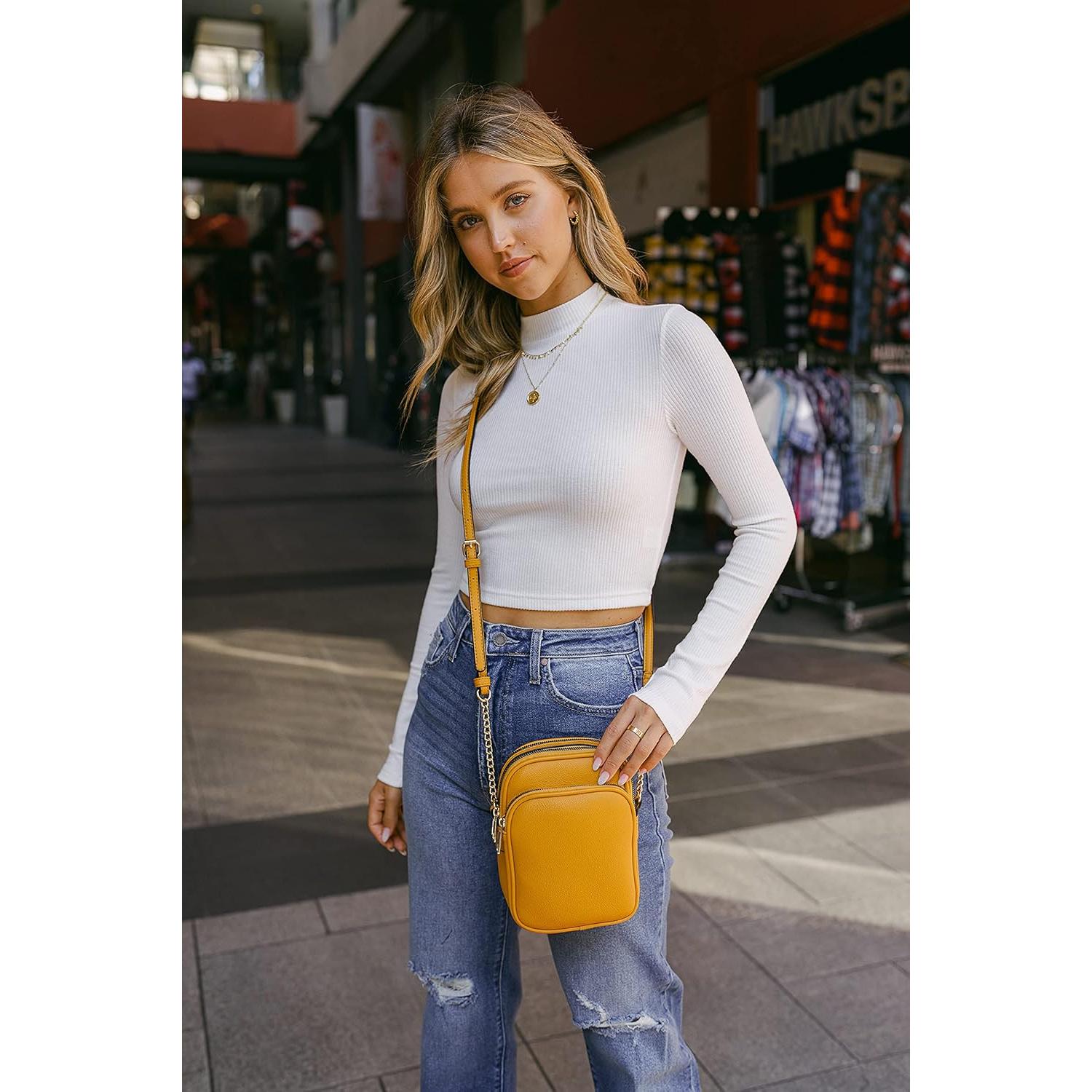 Bolso Cruzado Casual de PU FashionPuzzle Negro con Múltiples Bolsillos