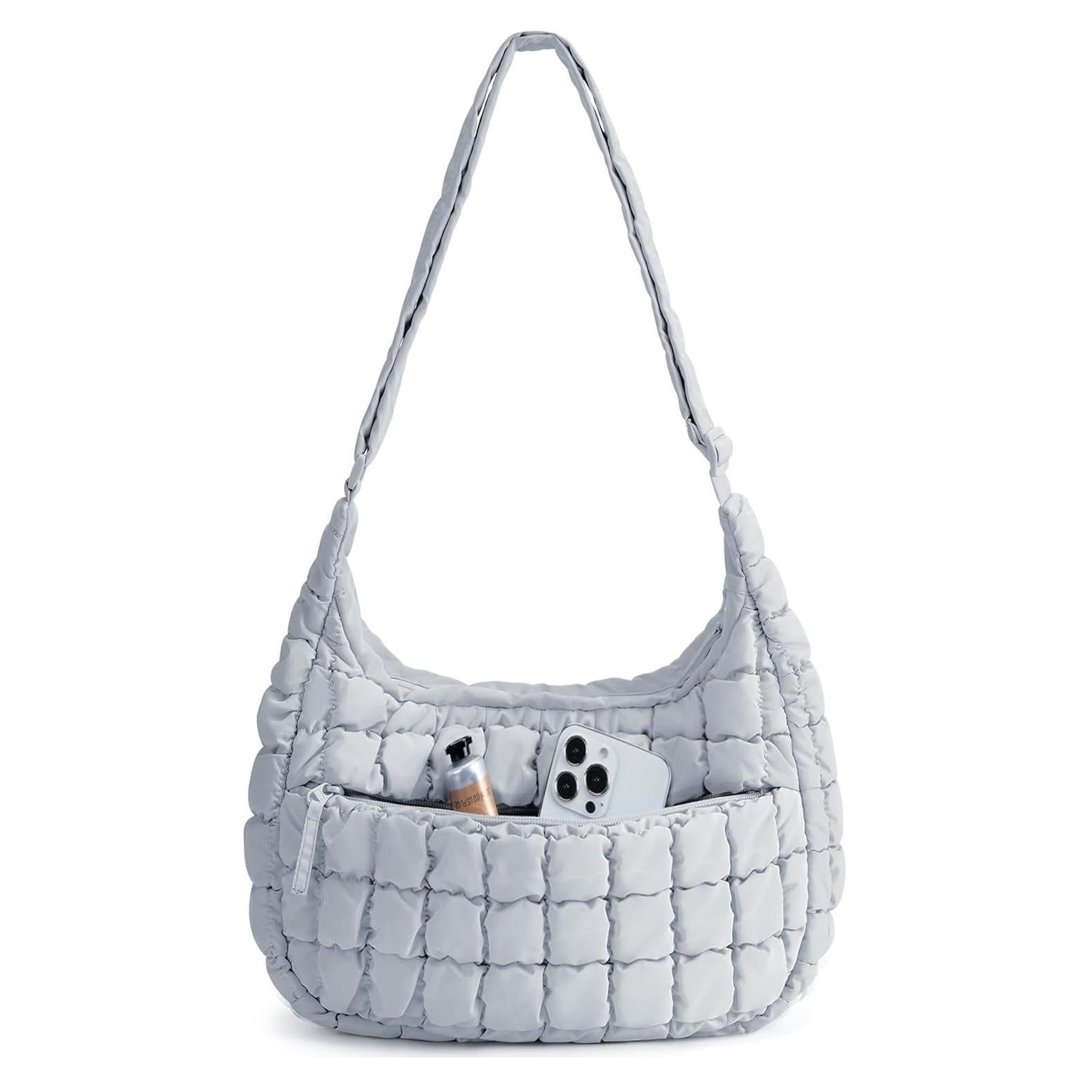Bolsa Cruzada Acolchada BAGSMART para Mujeres - Gris Luz de Luna