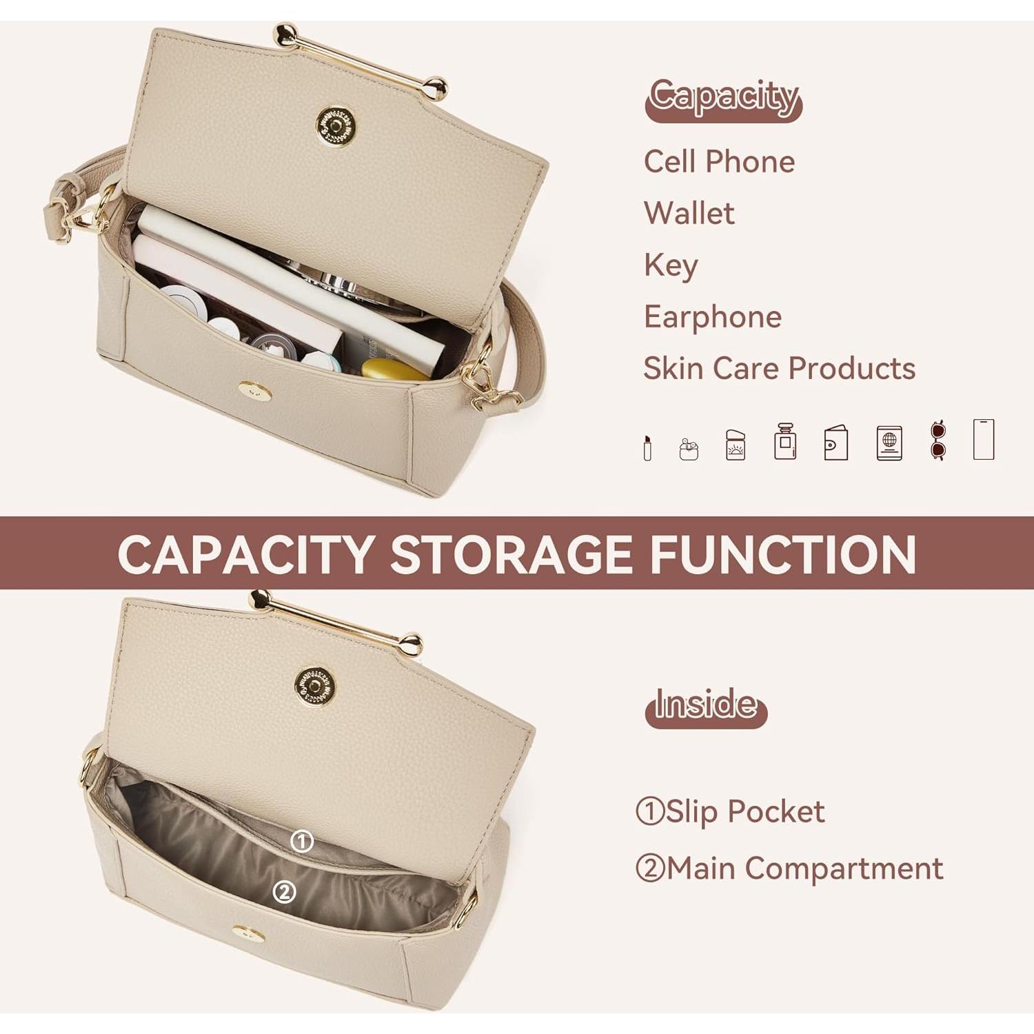 Bolso Cruzado BOSTANTEN de Cuero Vegano para Mujeres - Nude