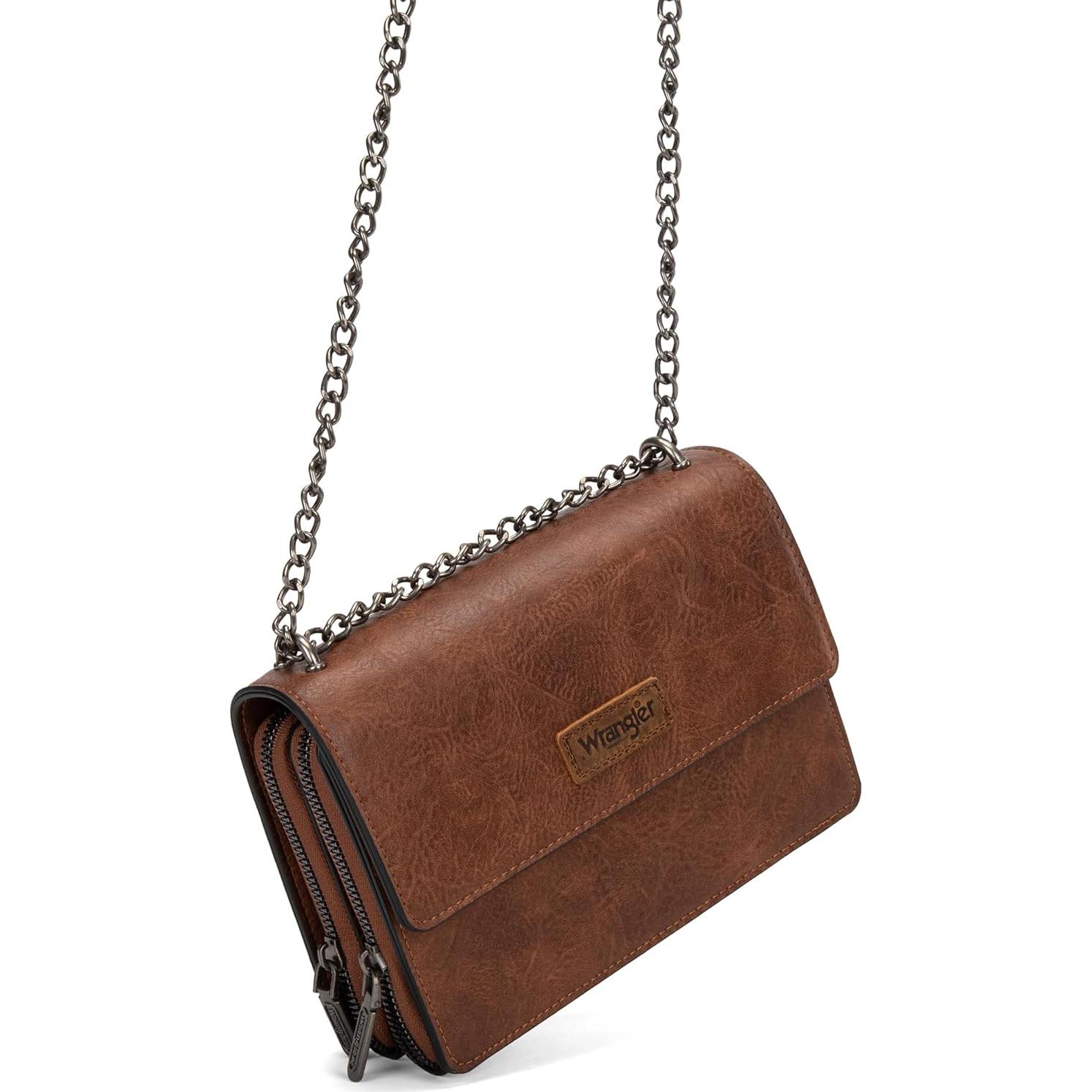 Bolso Cruzado Wrangler Flap Marrón Oscuro para Mujeres
