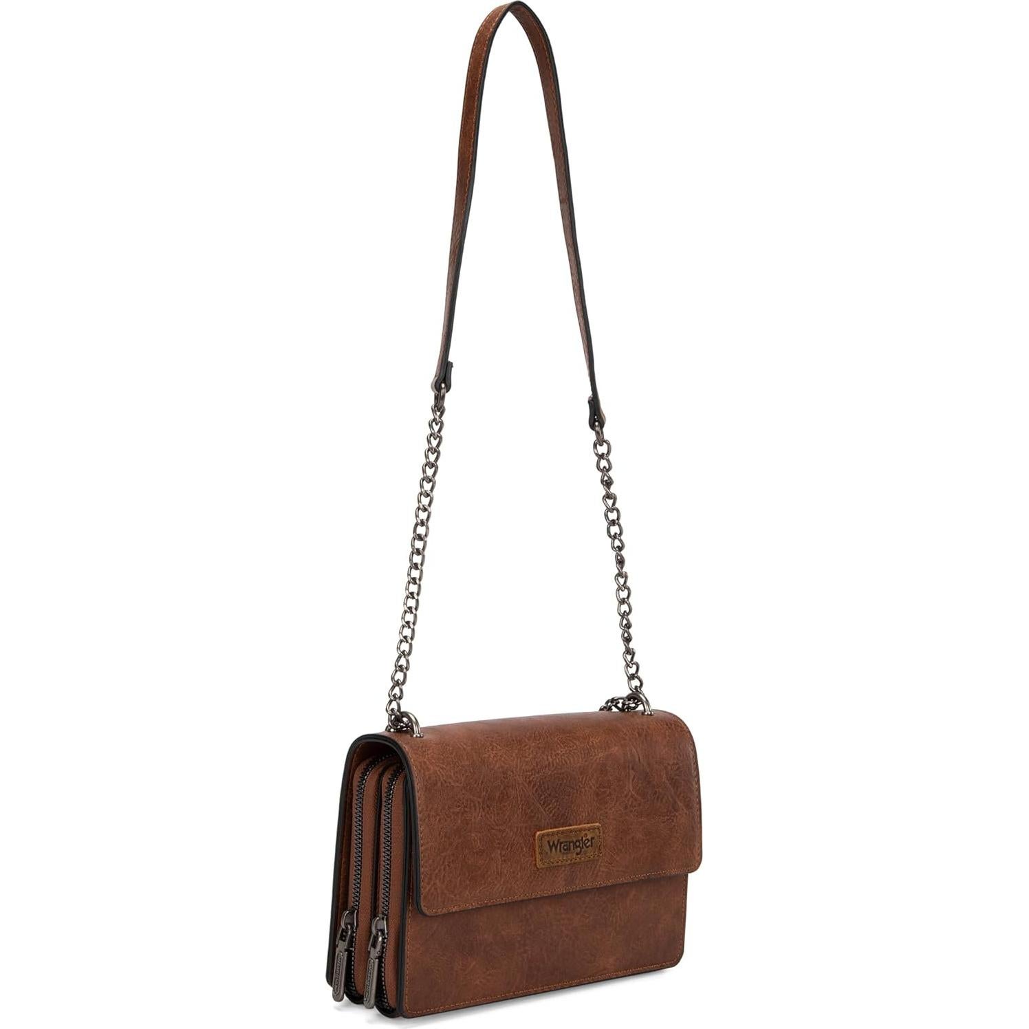 Bolso Cruzado Wrangler Flap Marrón Oscuro para Mujeres