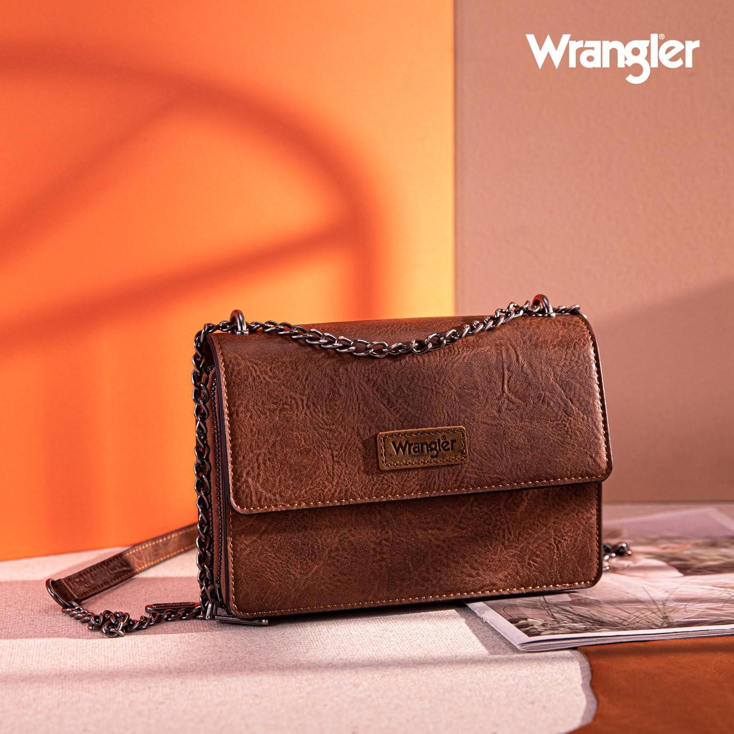 Bolso Cruzado Wrangler Flap Marrón Oscuro para Mujeres