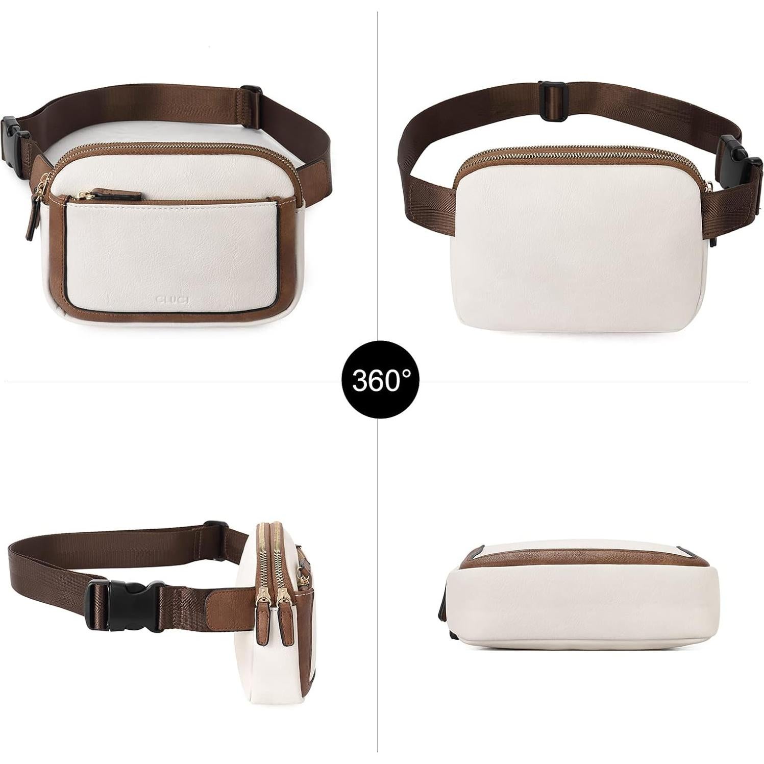 Bolsa de Cintura CLUCI para Mujeres, Cuero Vegano, Ajustable