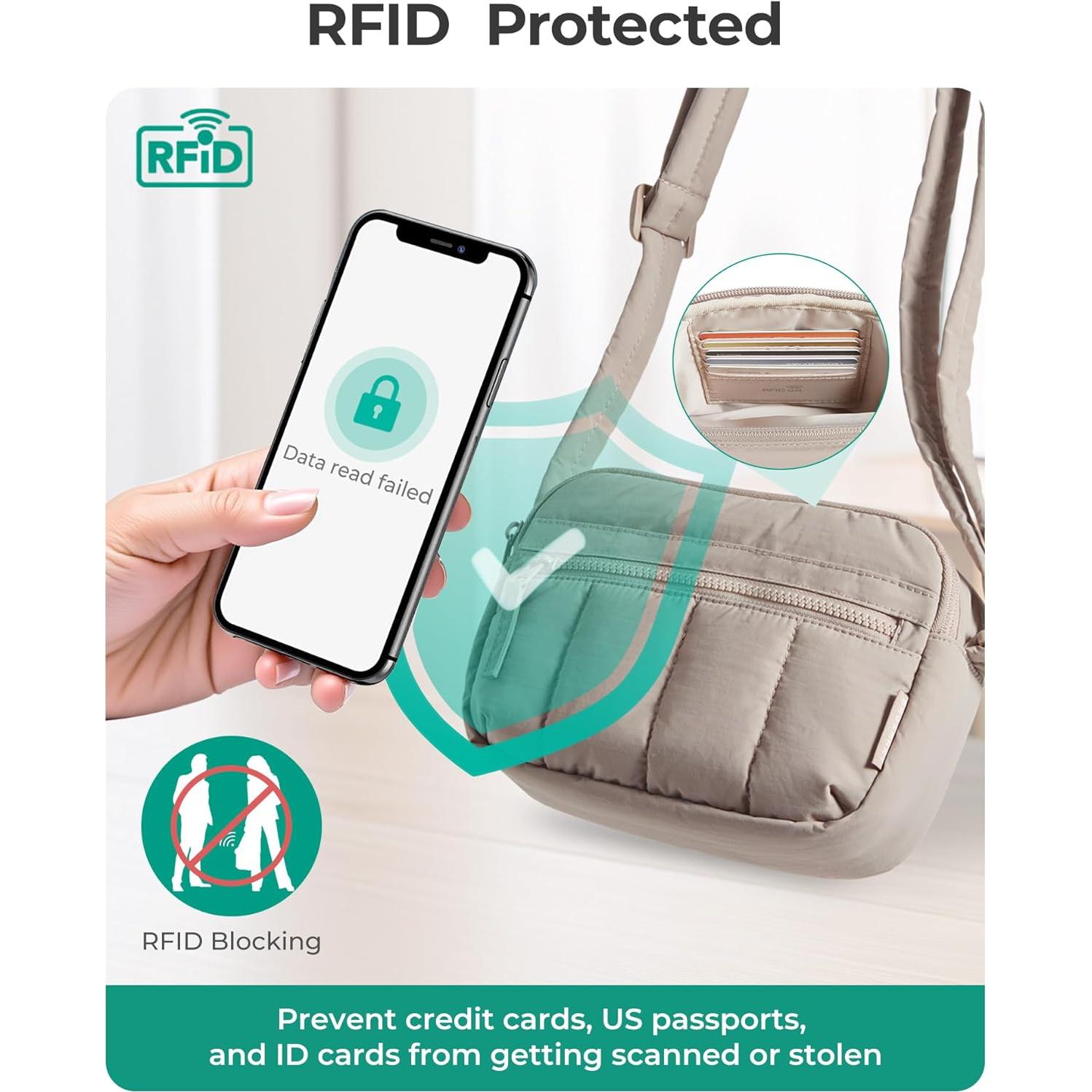 Bolso Cruzado Acolchado BAGSMART para Mujeres 2.4L Marrón