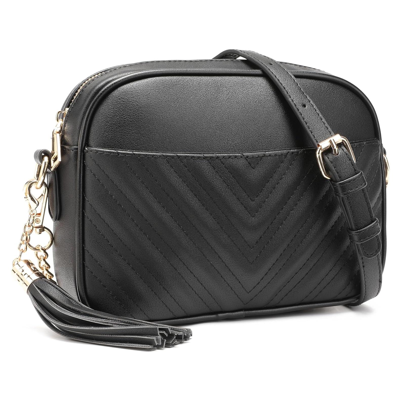 Bolso Cruzado Acolchado Lola Mae Negro 21.6x5.1x15.2 cm