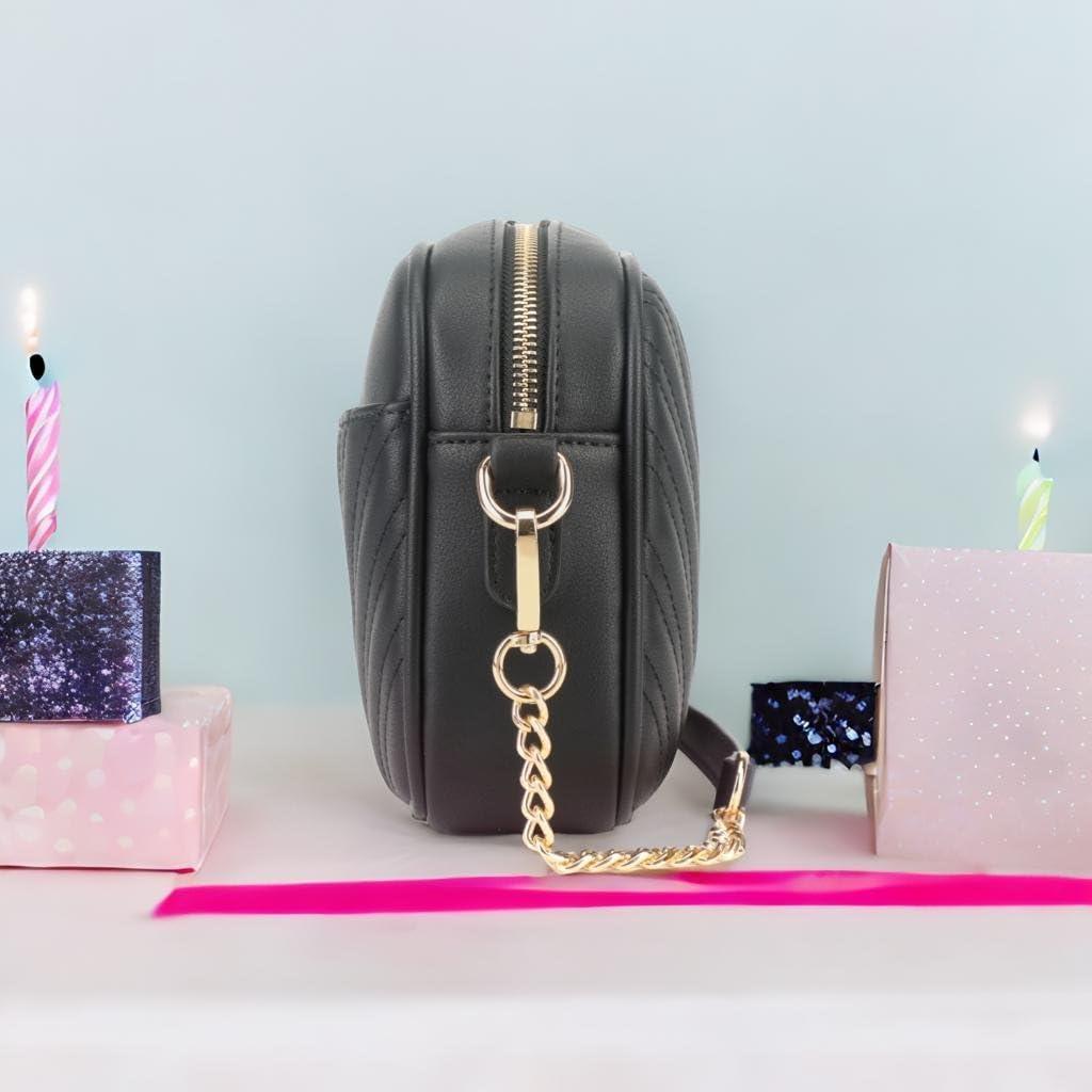 Bolso Cruzado Acolchado Lola Mae Negro 21.6x5.1x15.2 cm