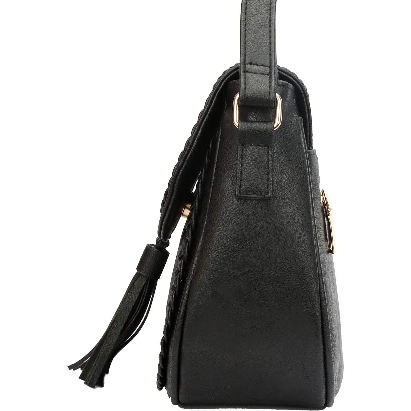 Bolso Cruzado Casual para Mujeres KKXIU con Flecos Negro