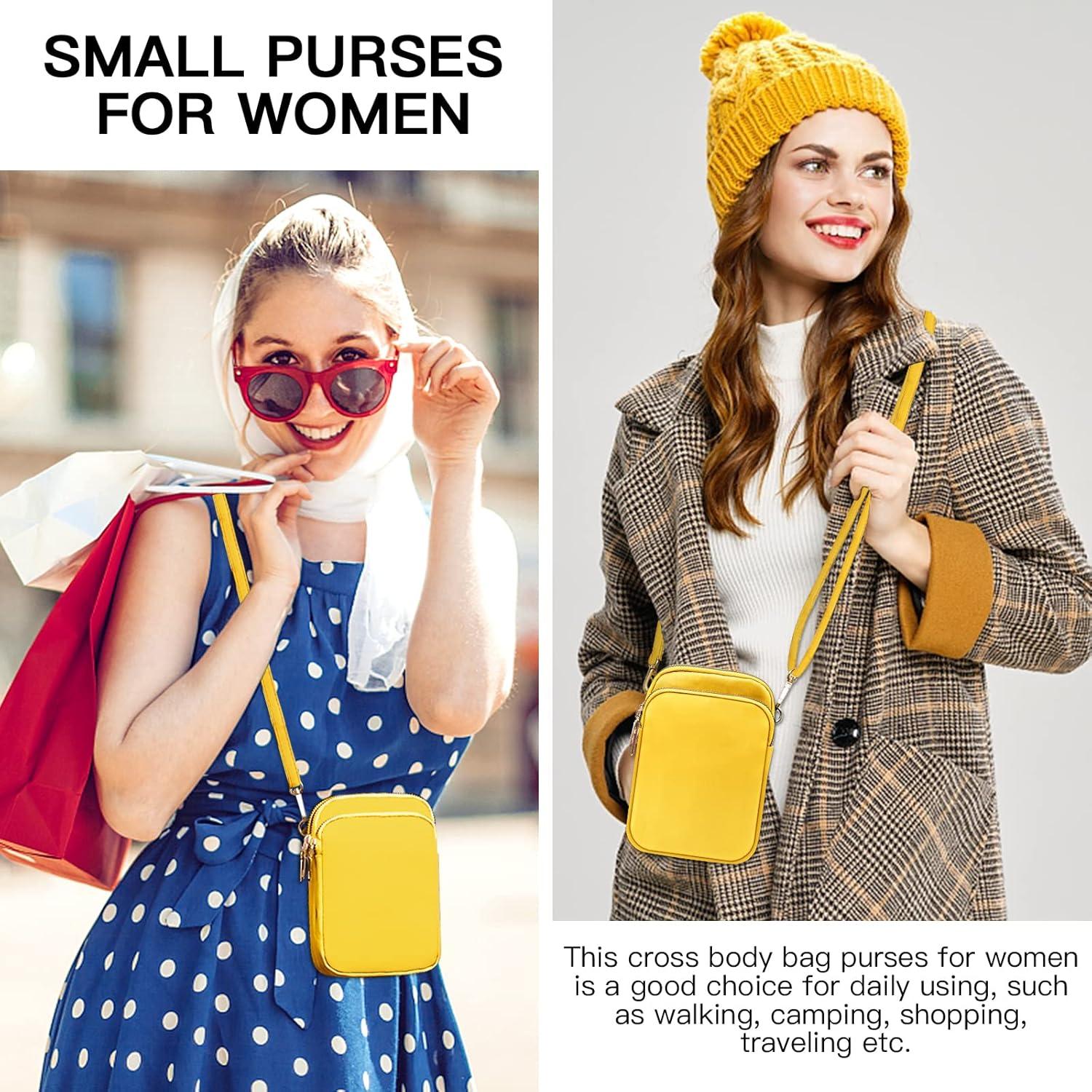 Bolsa Cruzada Pequeña YINHEXI Unisex Amarillo 17x11.4 cm