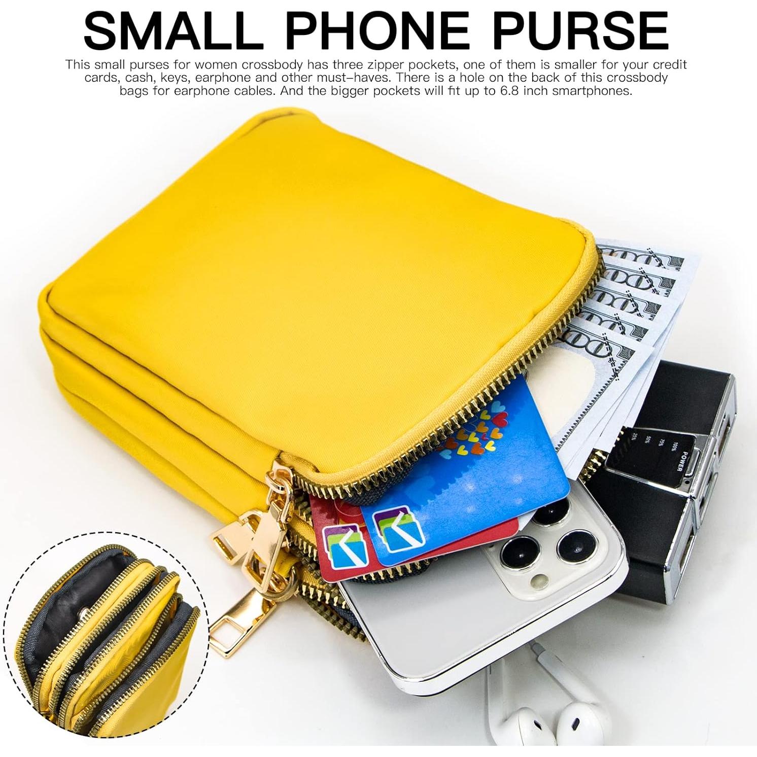 Bolsa Cruzada Pequeña YINHEXI Unisex Amarillo 17x11.4 cm