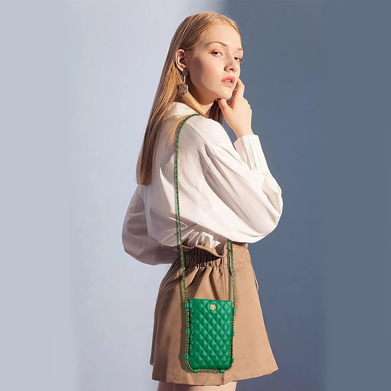 Bolso Cruzado Acolchado Montana West para Mujeres - Verde