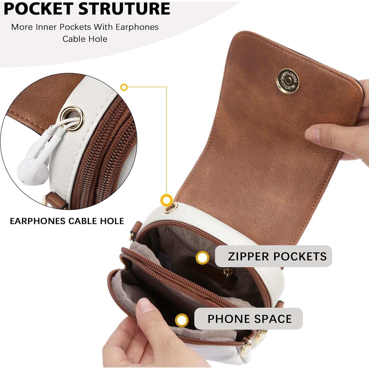 BOSTANTEN Small Crossbody Bags for Women Cell Phone Purse Leather Wallet Handbags with Card Slots