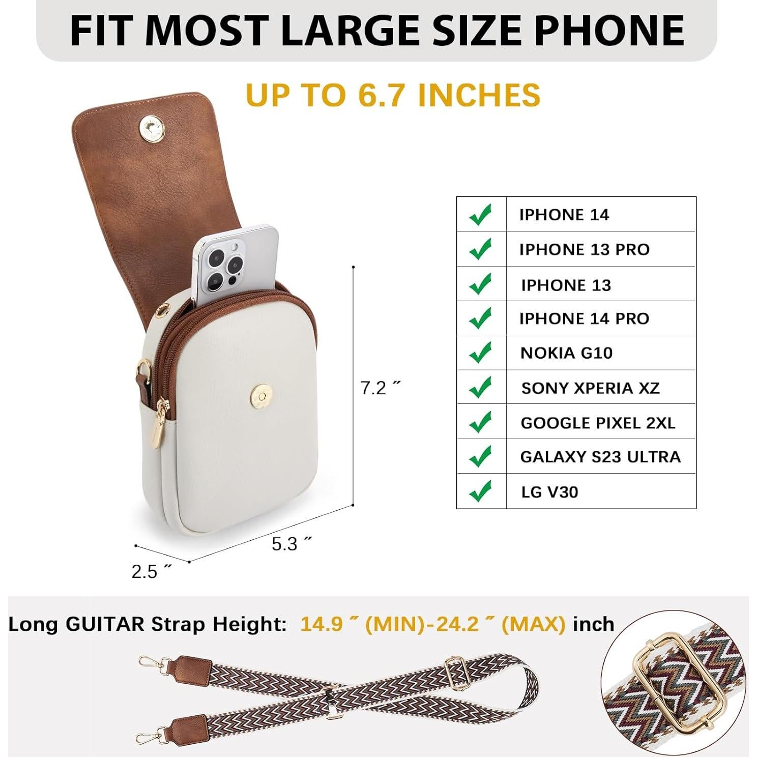 BOSTANTEN Small Crossbody Bags for Women Cell Phone Purse Leather Wallet Handbags with Card Slots