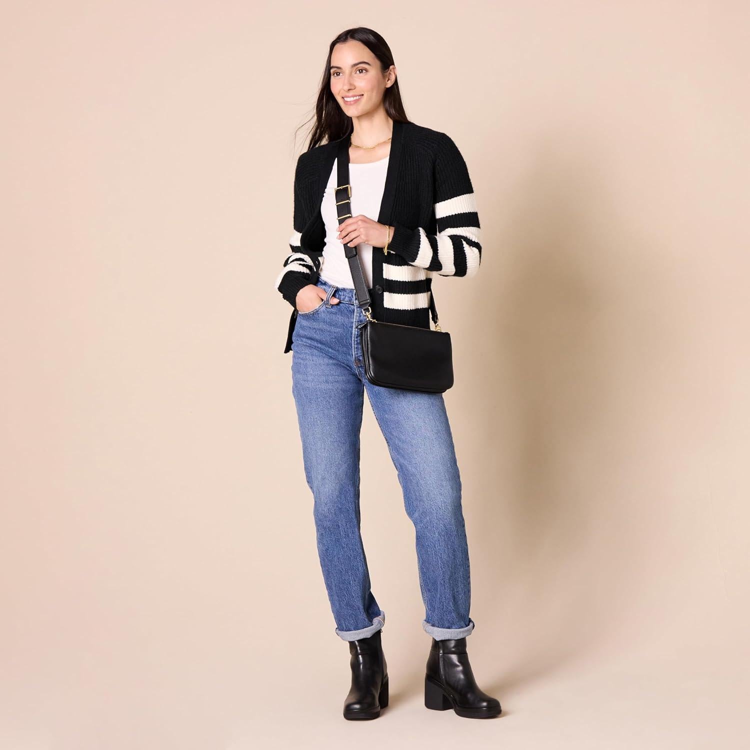 Bolso Cruzado Minimalista Amazon Essentials Negro 33.87x25.65cm