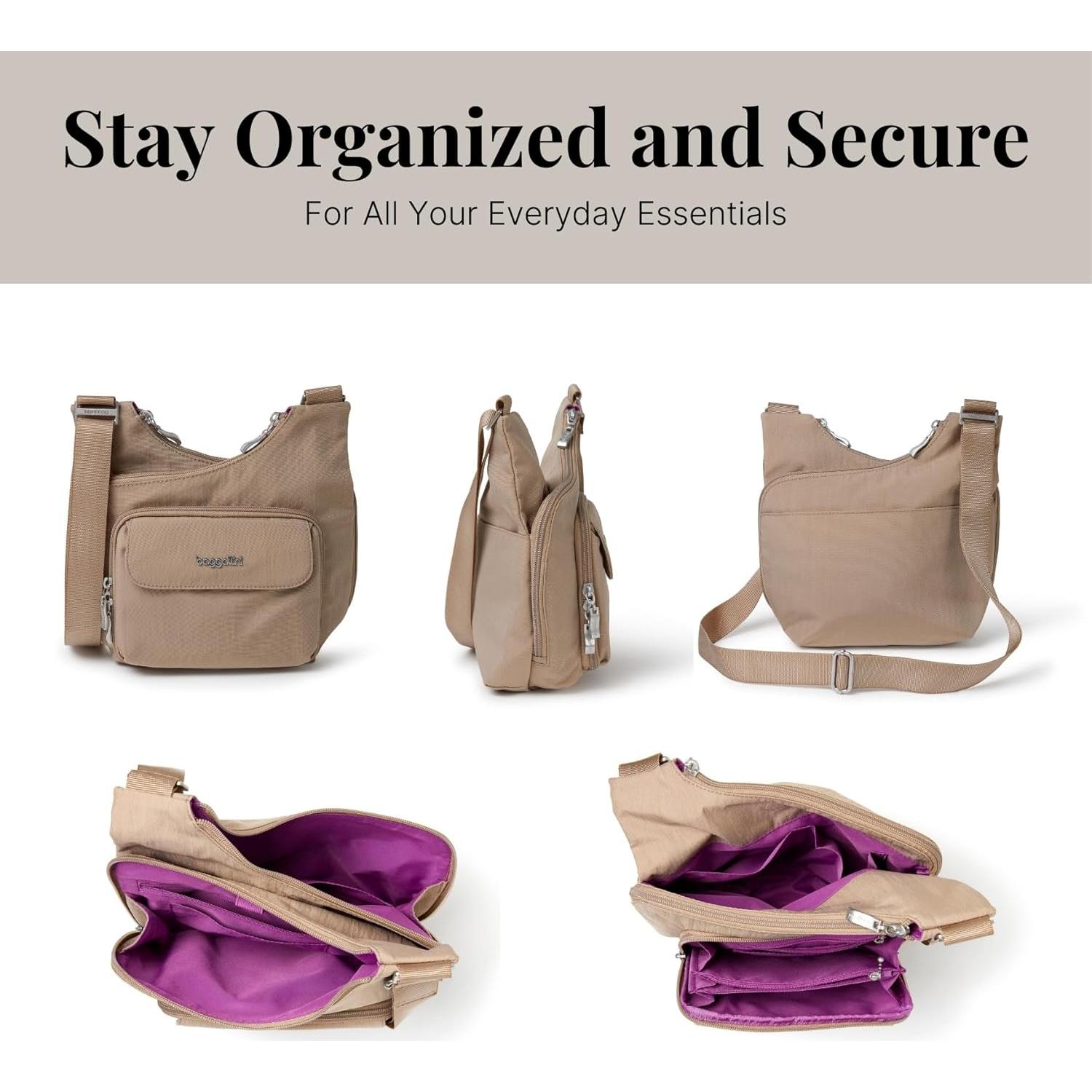 Bolso Cruzado Baggallini Criss Cross Resistente al Agua 25.4x7.6cm