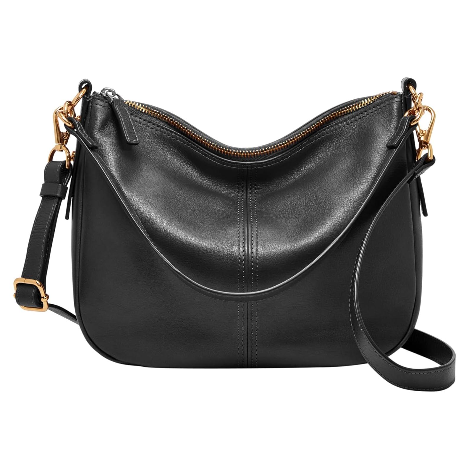 Bolso cruzado de cuero Fossil Jolie para mujer - Negro