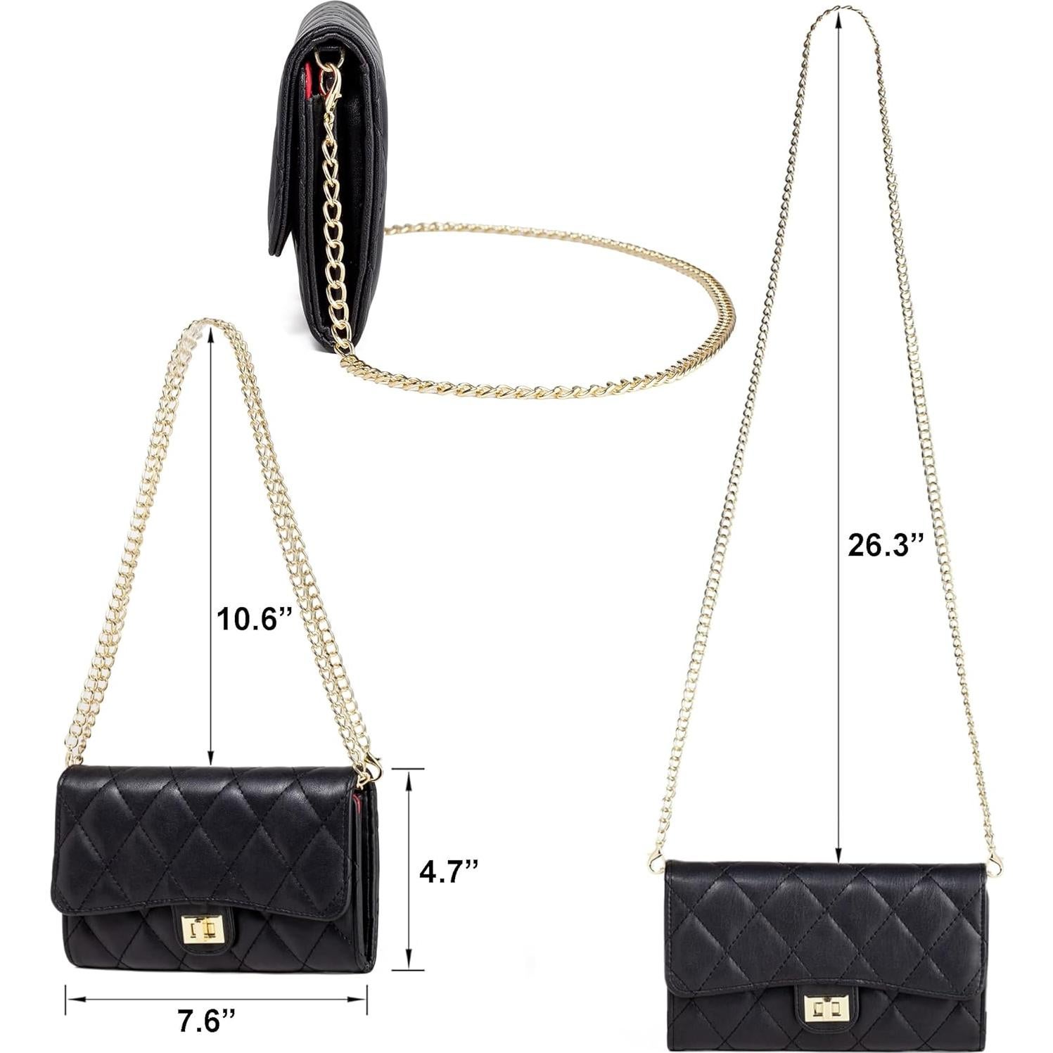 Bolso Cruzado LUXHOT Negro para Mujeres - Pequeño y Ligero