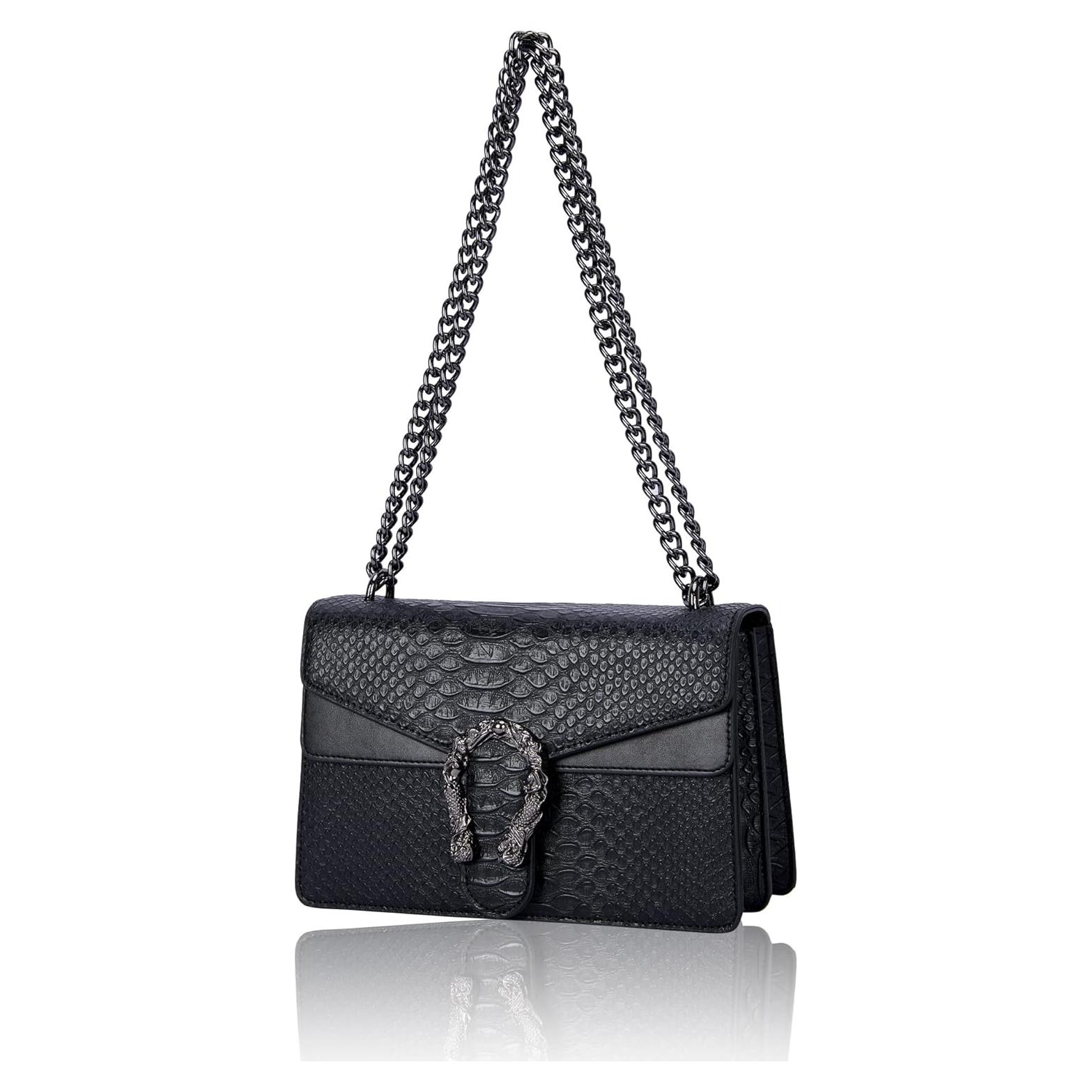 Bolso Cruzado Aiqudou de Cuero PU con Estampado de Serpiente