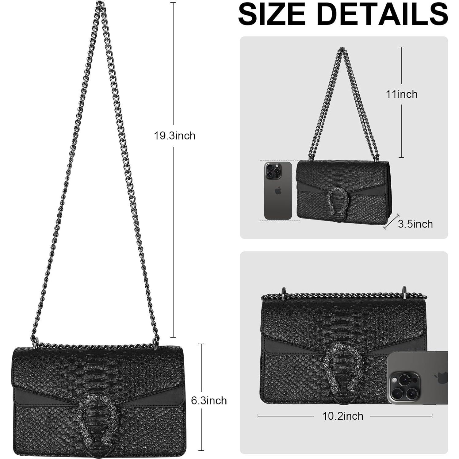 Bolso Cruzado Aiqudou de Cuero PU con Estampado de Serpiente