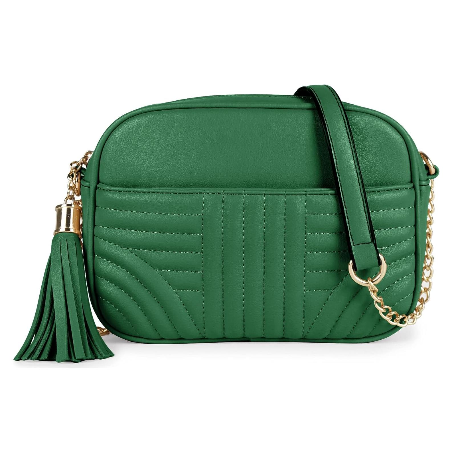 Bolso Cruzado Acolchado EVVE para Mujeres - Verde Kelly