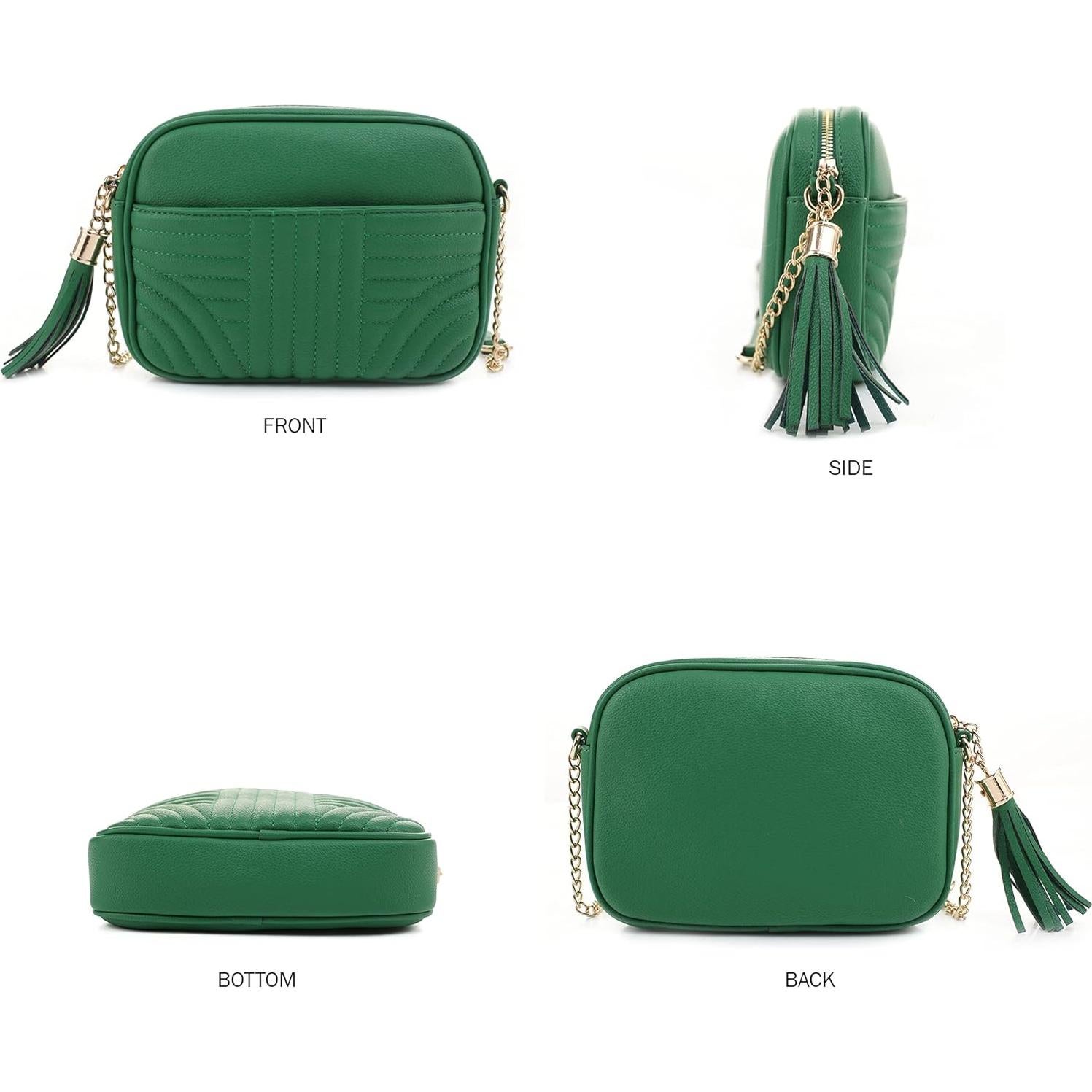 Bolso Cruzado Acolchado EVVE para Mujeres - Verde Kelly