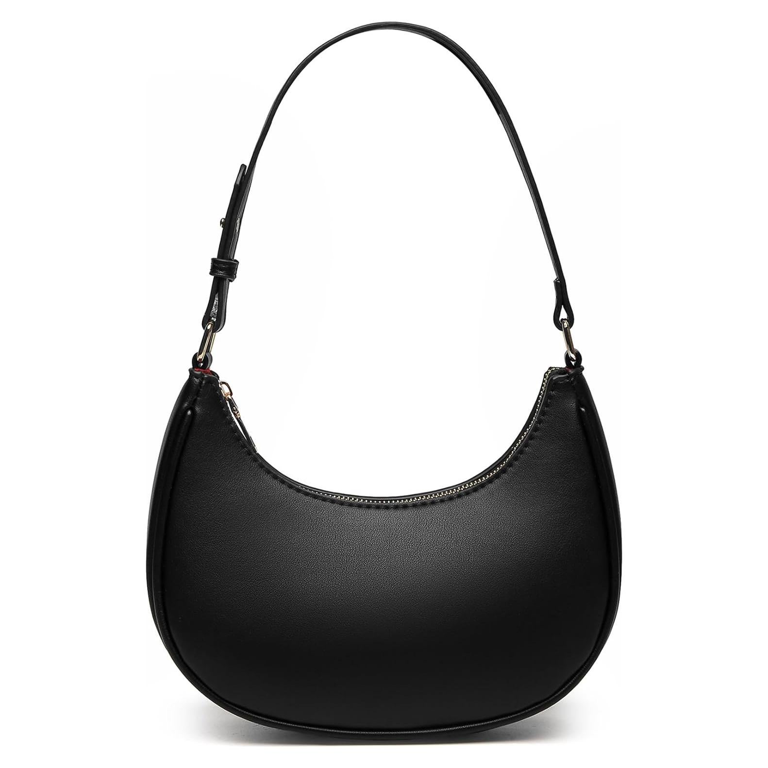 Bolso de Hombro Barabum Negro de Cuero Vegano con Correa Desmontable