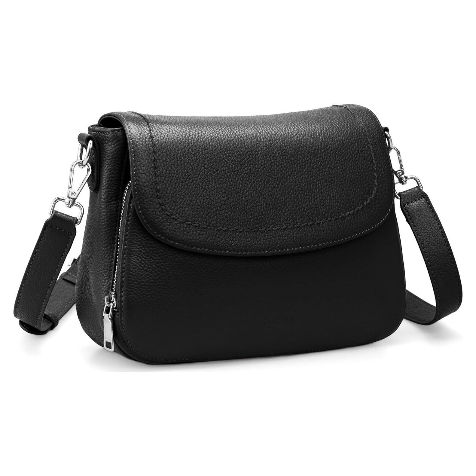 Bolso Cruzado de Cuero Genuino befen con Cartera RFID - Negro