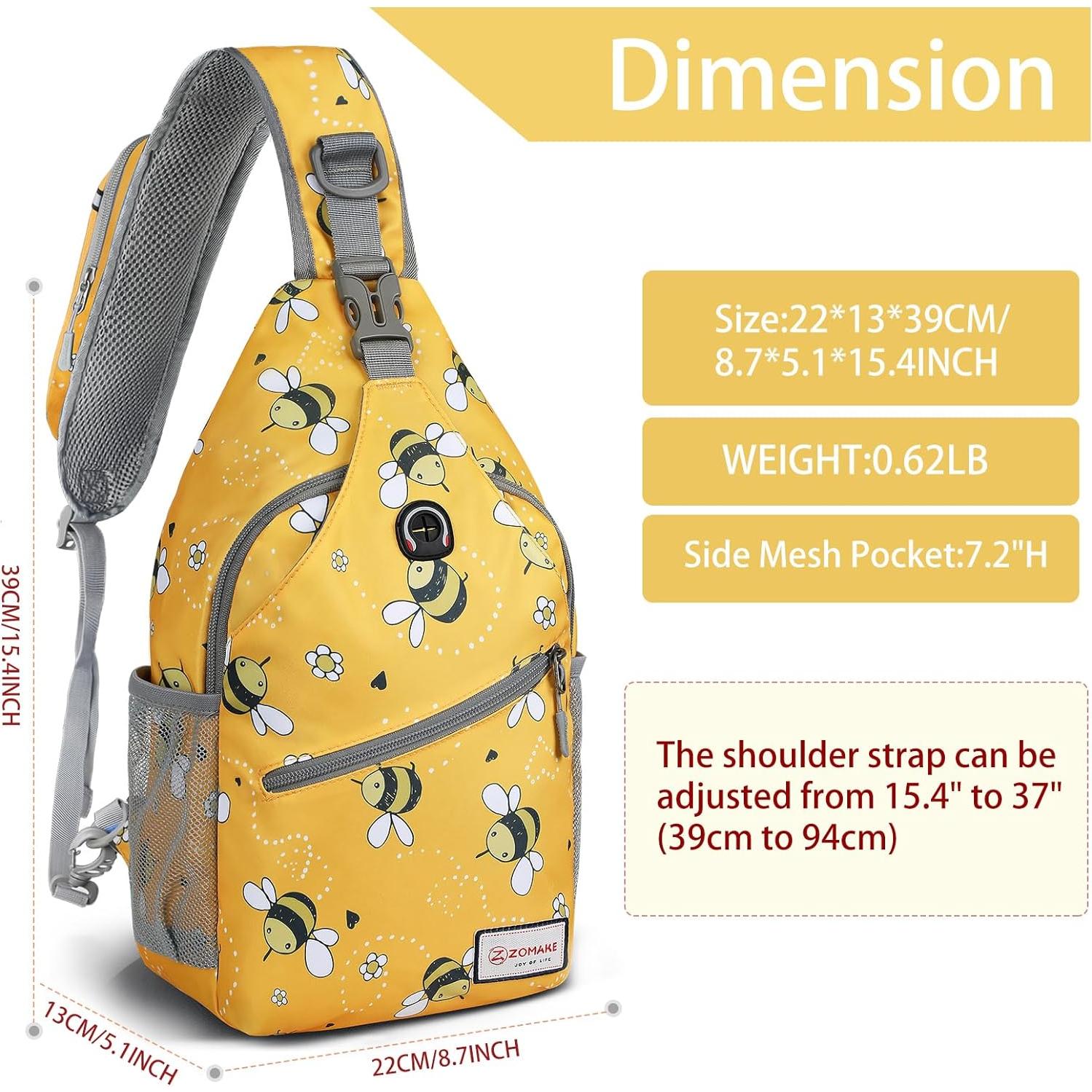 Bolsa Bandolera ZOMAKE Pequeña Impermeable Amarillo Abeja