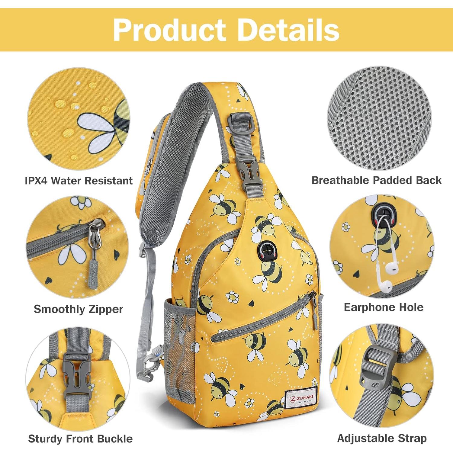 Bolsa Bandolera ZOMAKE Pequeña Impermeable Amarillo Abeja