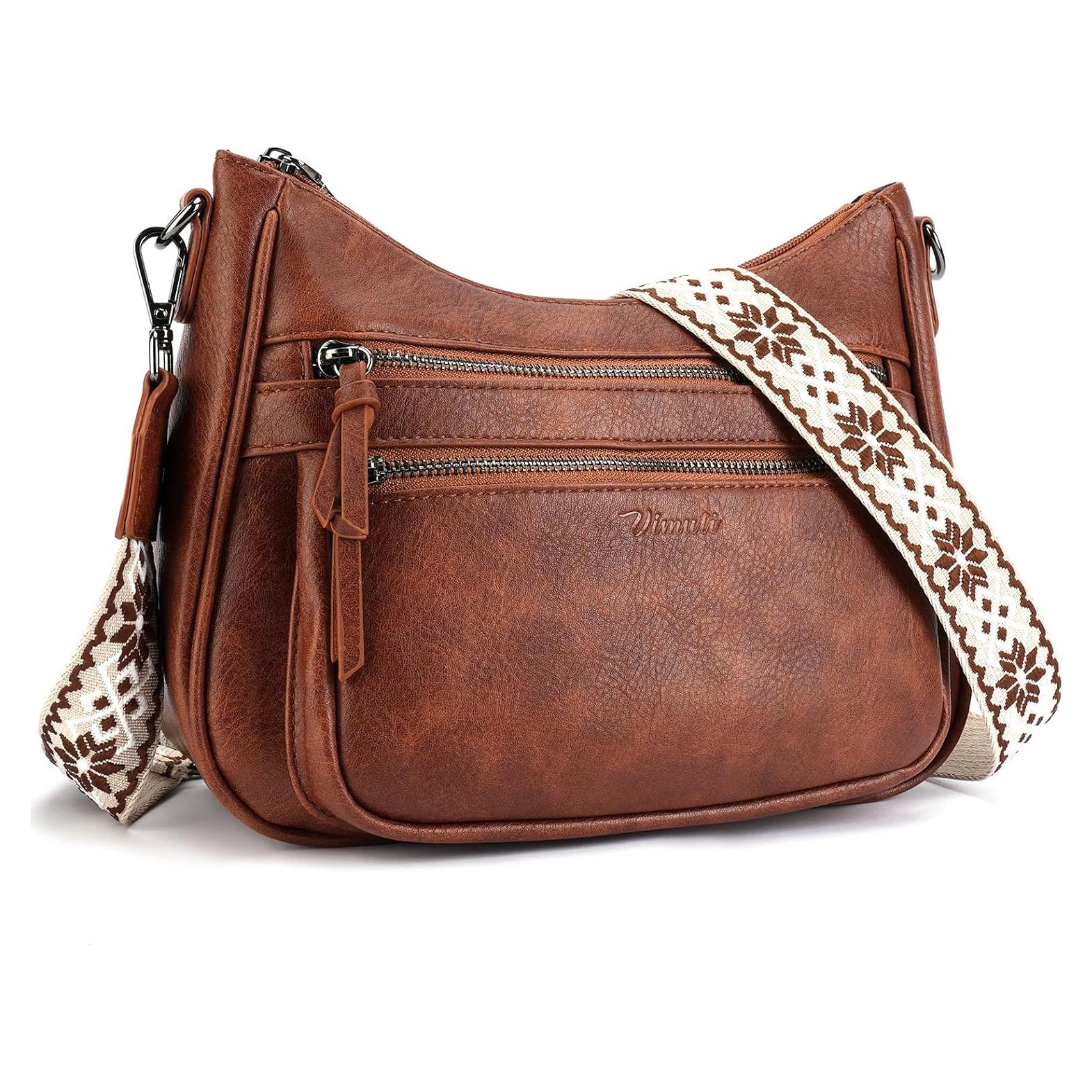 Bolso Cruzado de Cuero Vegano VIMUTI para Mujeres 29x9.5x21cm