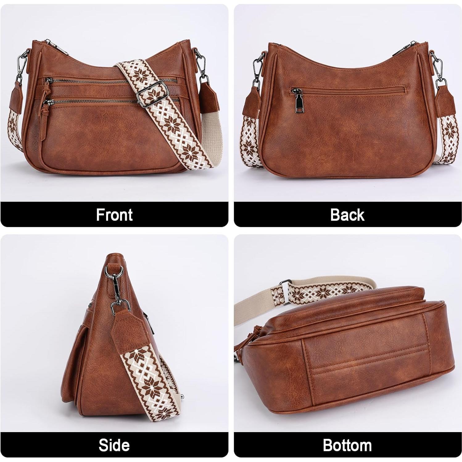 Bolso Cruzado de Cuero Vegano VIMUTI para Mujeres 29x9.5x21cm