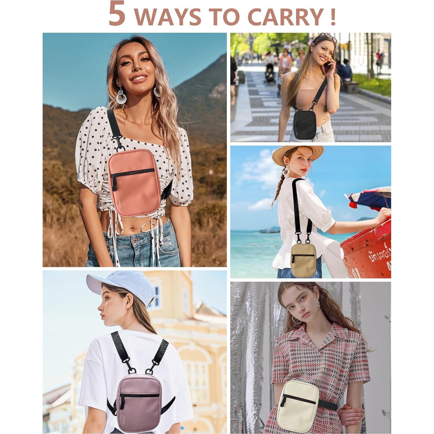 Bolsa Cruzada Bandolera BAPHITY para Mujeres Negra 1.75L