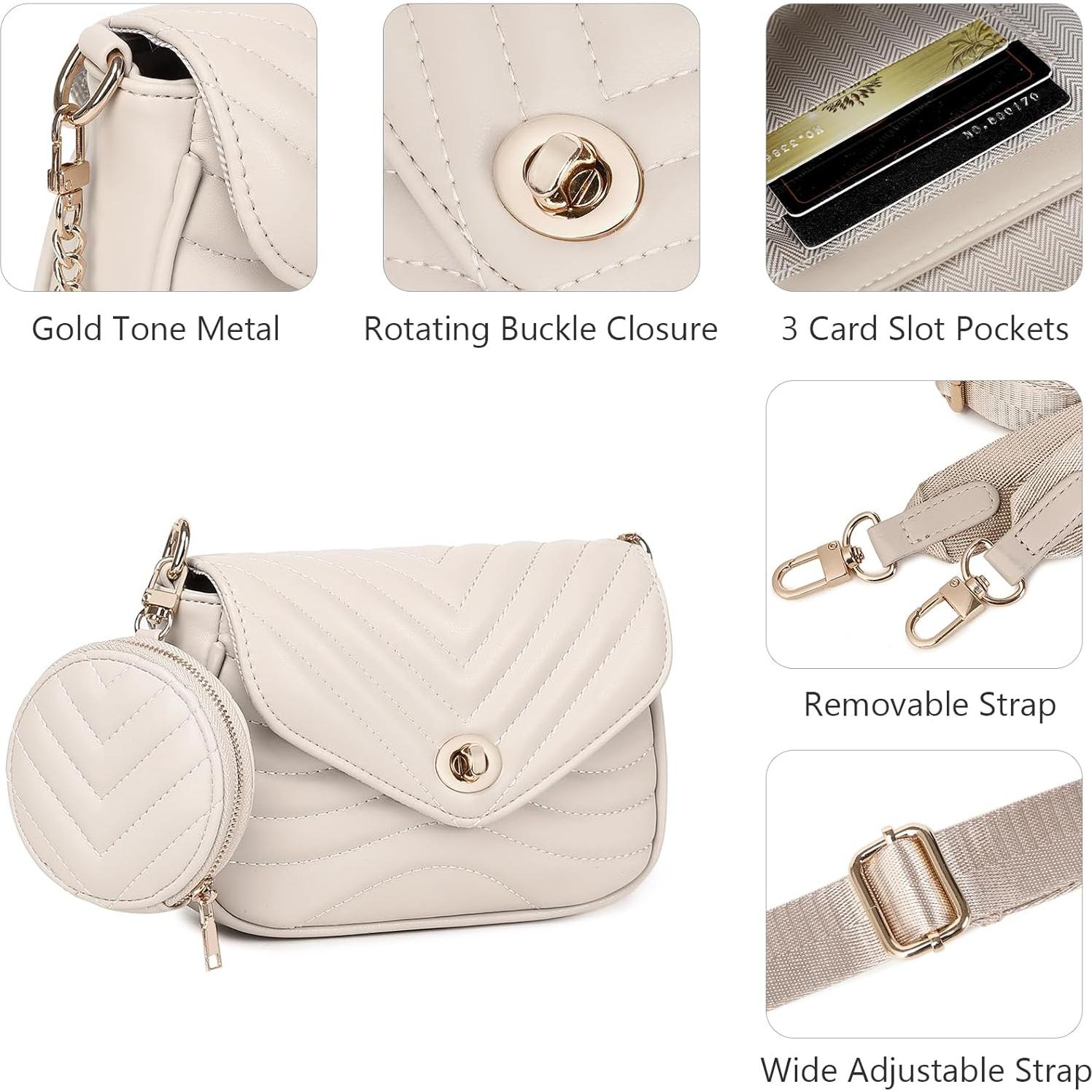 Bolso Cruzado Acolchado JEEHAN para Mujeres + Monedero