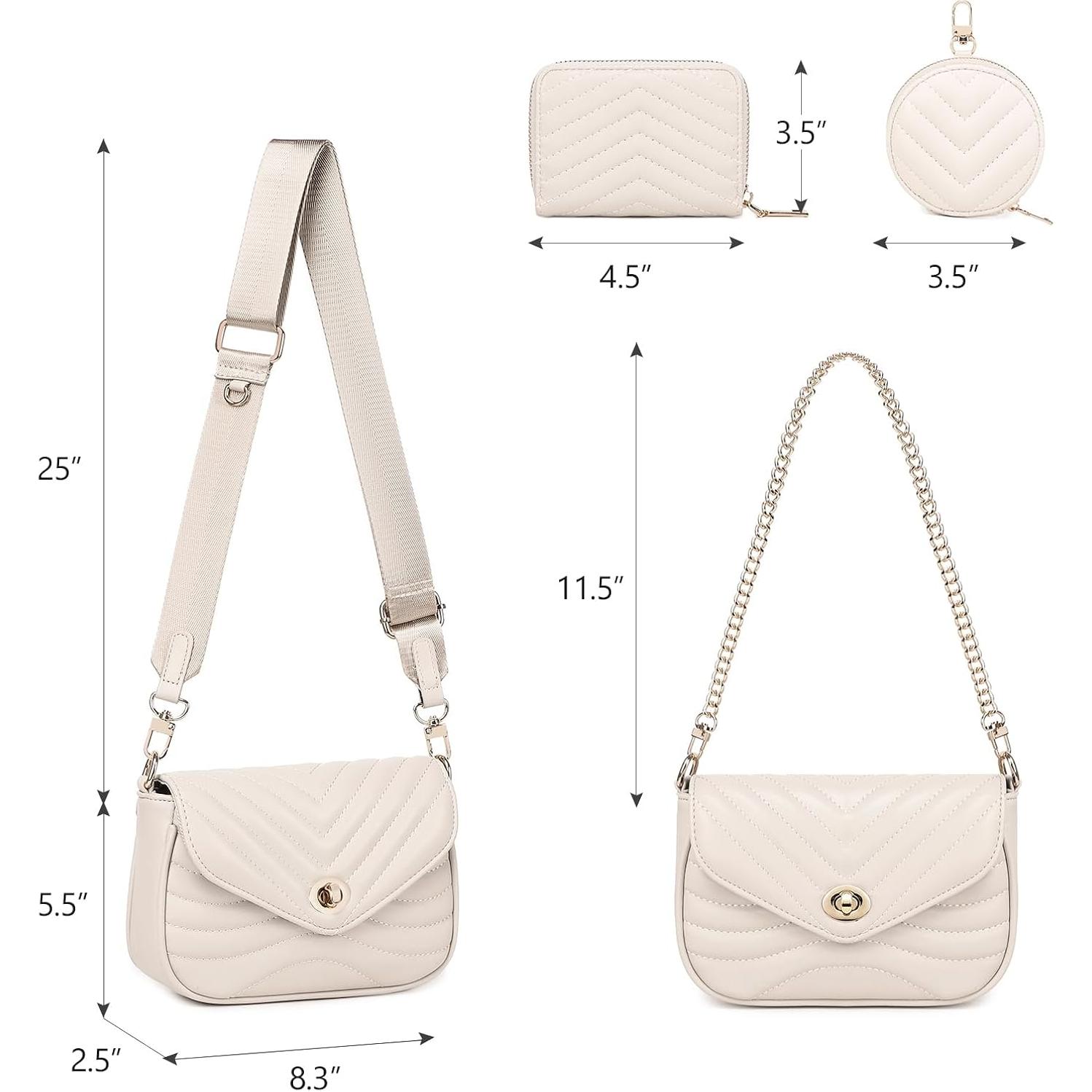 Bolso Cruzado Acolchado JEEHAN para Mujeres + Monedero