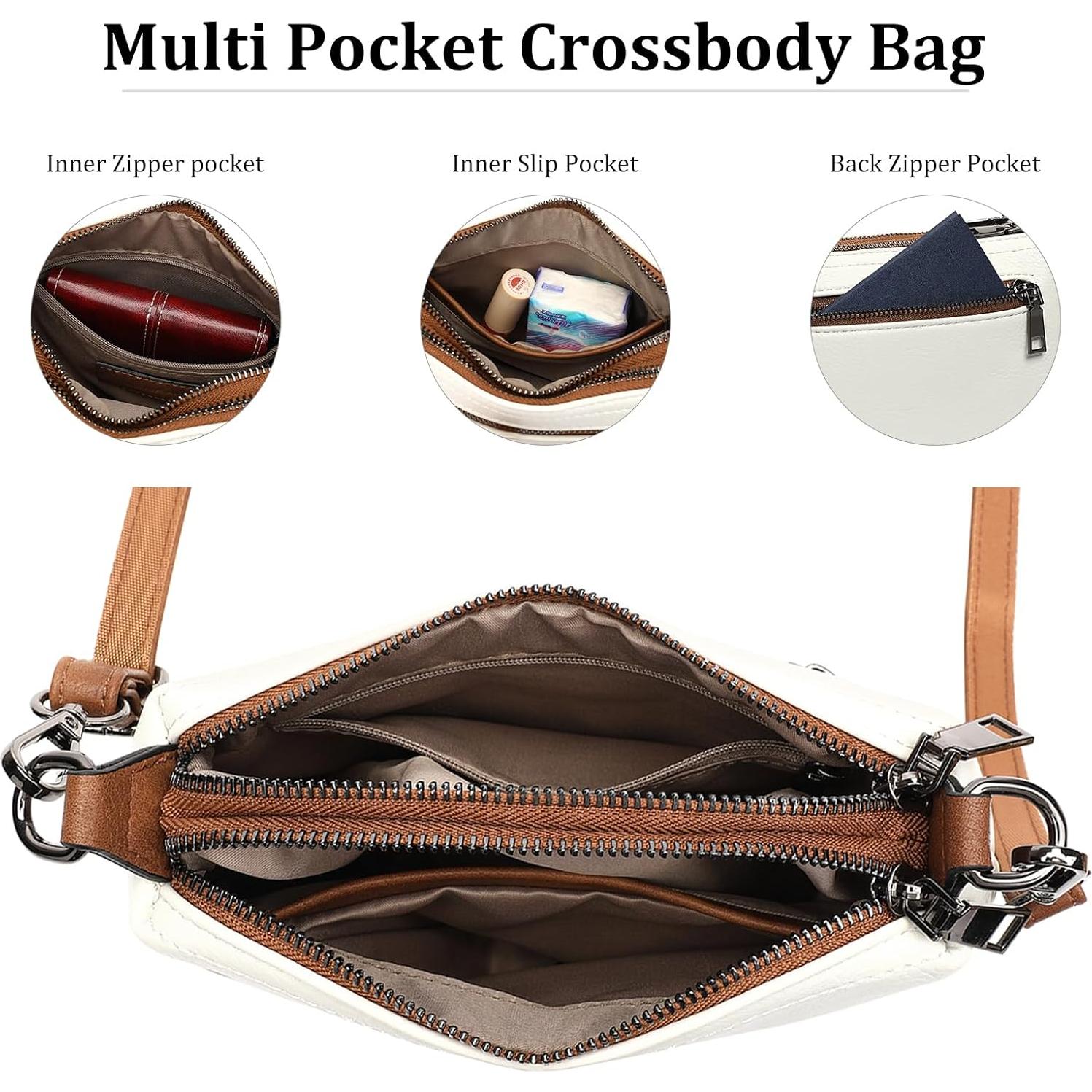 Bolso Cruzado GAEKEAO de Cuero Vegano para Mujeres 22x7x14cm