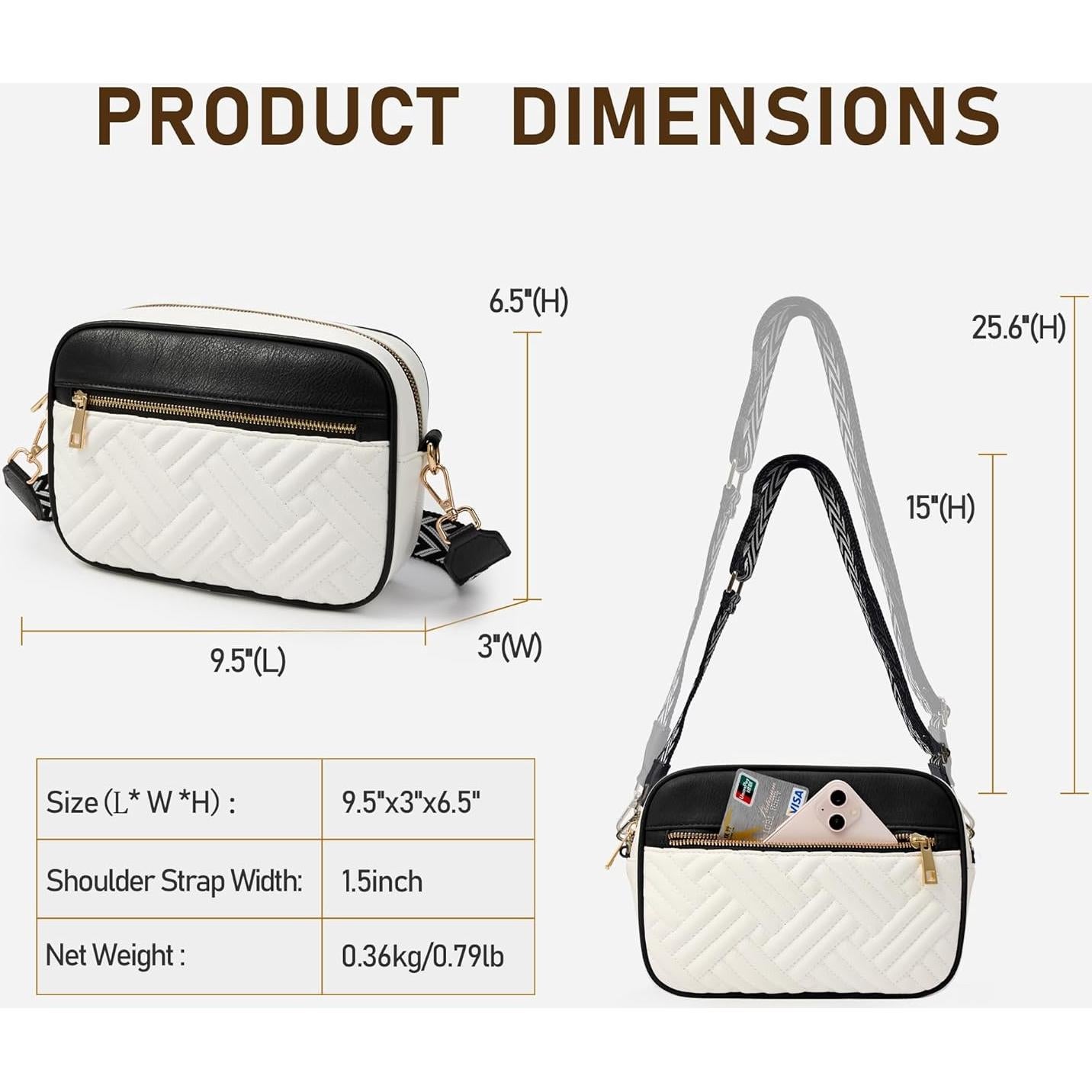 Bolso Cruzado Elegante de Cuero Vegano para Mujer - 24x16cm