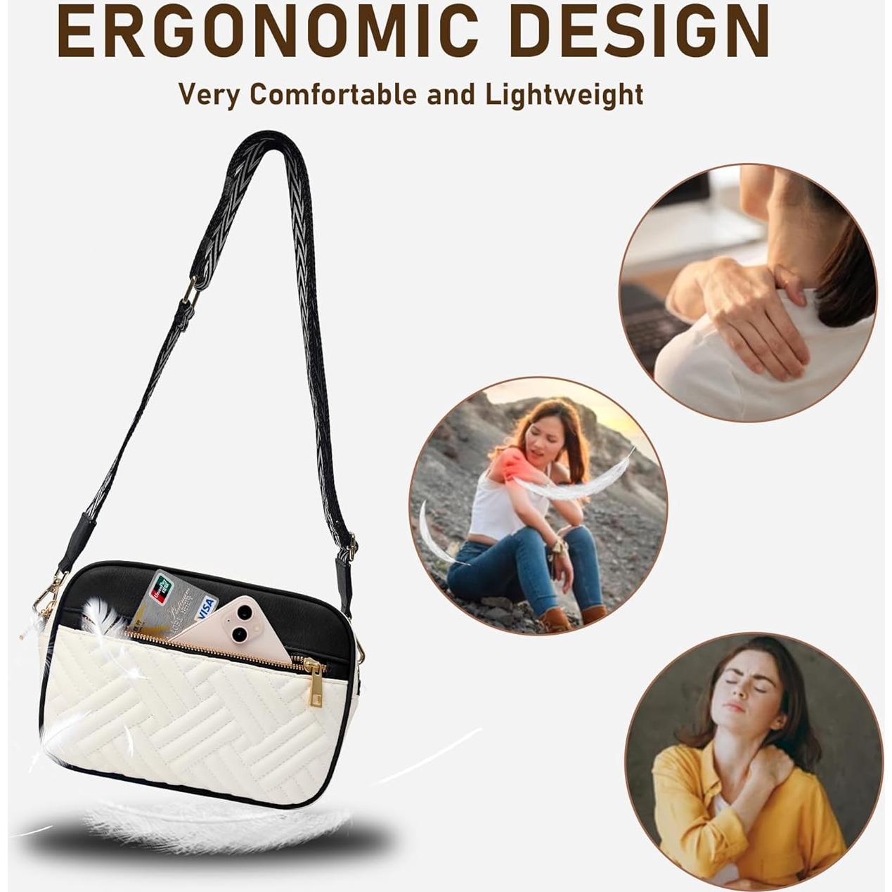 Bolso Cruzado Elegante de Cuero Vegano para Mujer - 24x16cm