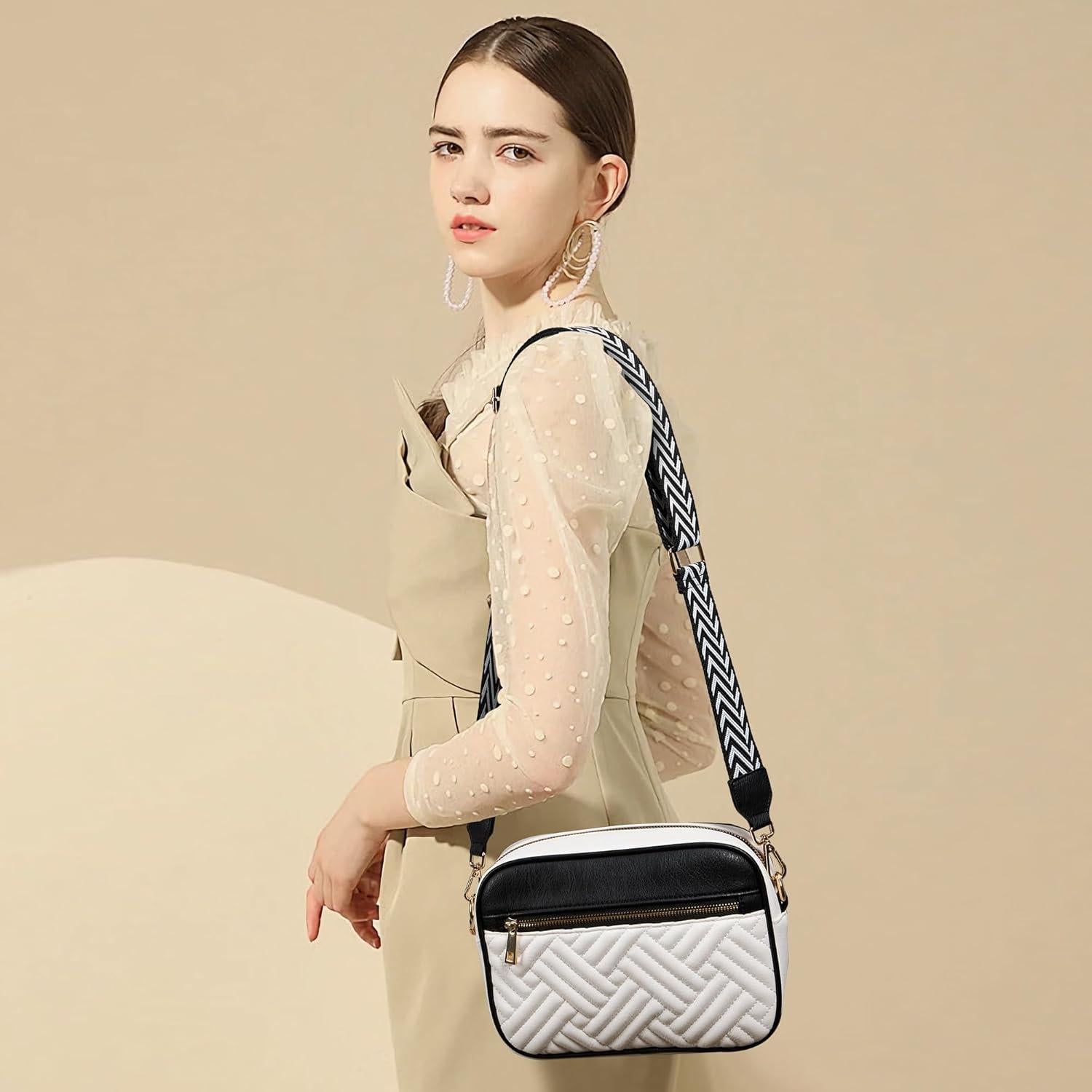 Bolso Cruzado Elegante de Cuero Vegano para Mujer - 24x16cm