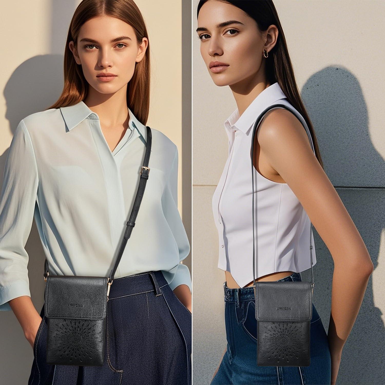 Bolso Cruzado Pequeño APHISON de Cuero Vegano para Teléfono