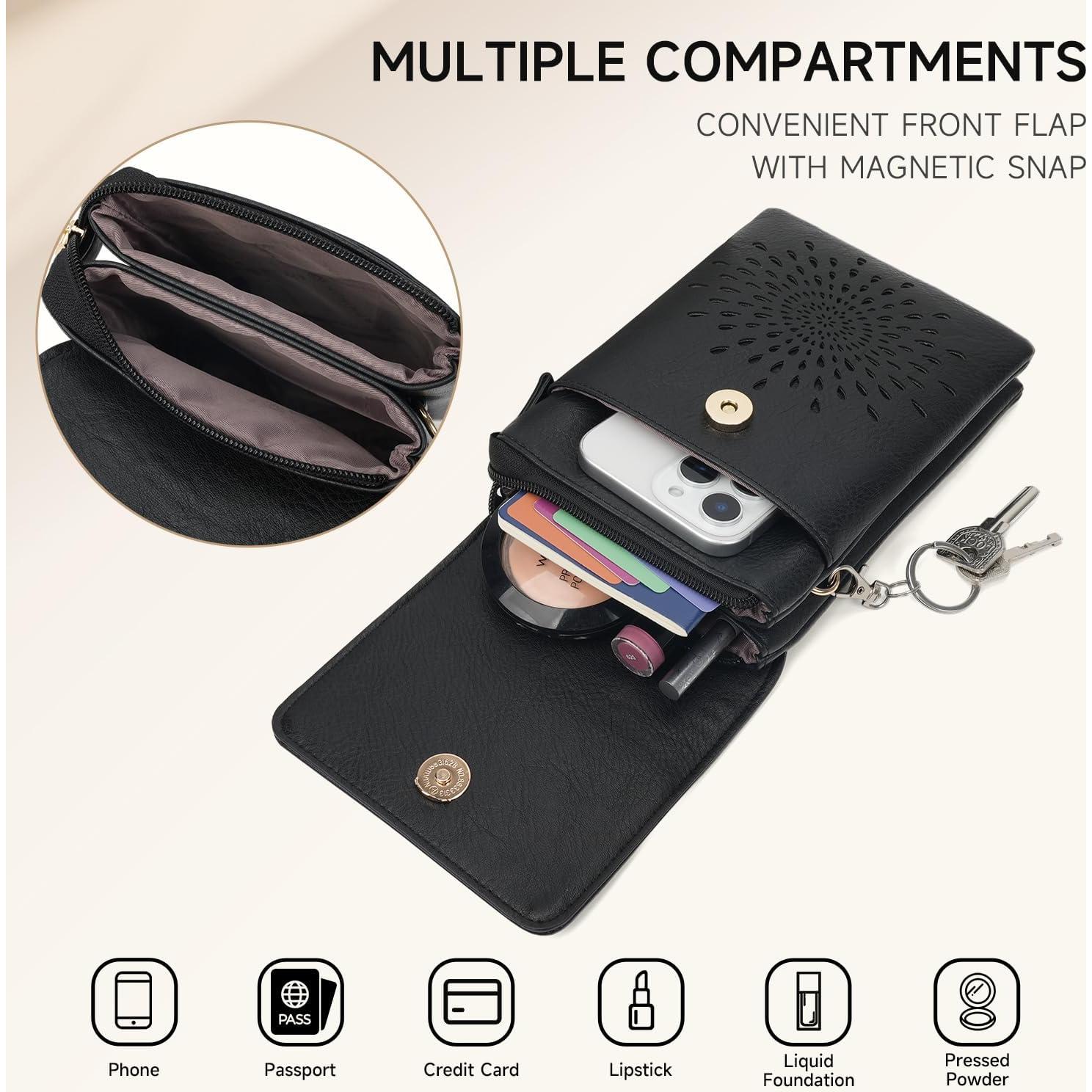 Bolso Cruzado Pequeño APHISON de Cuero Vegano para Teléfono