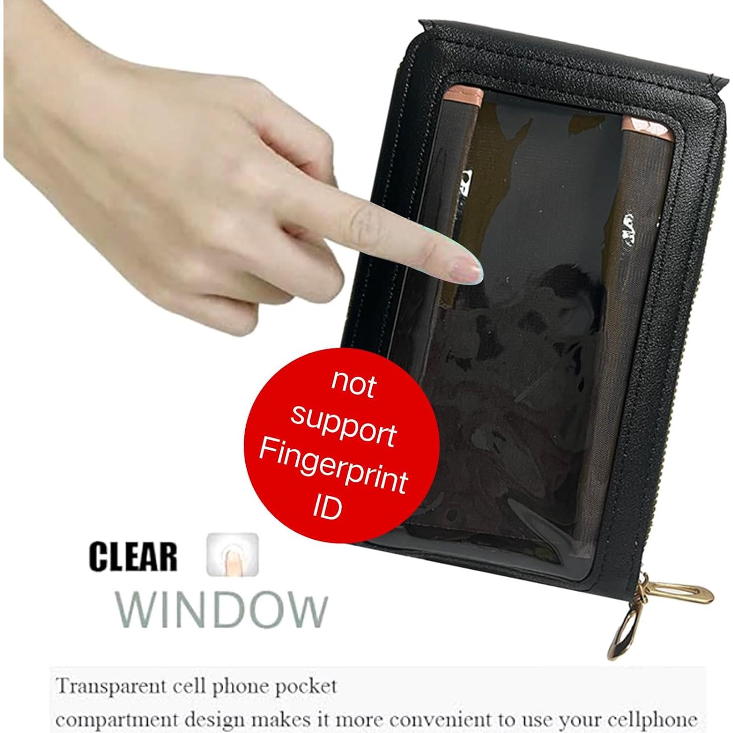 Bolso Cruzado Pequeño de Cuero Sintético para Mujeres - Negro