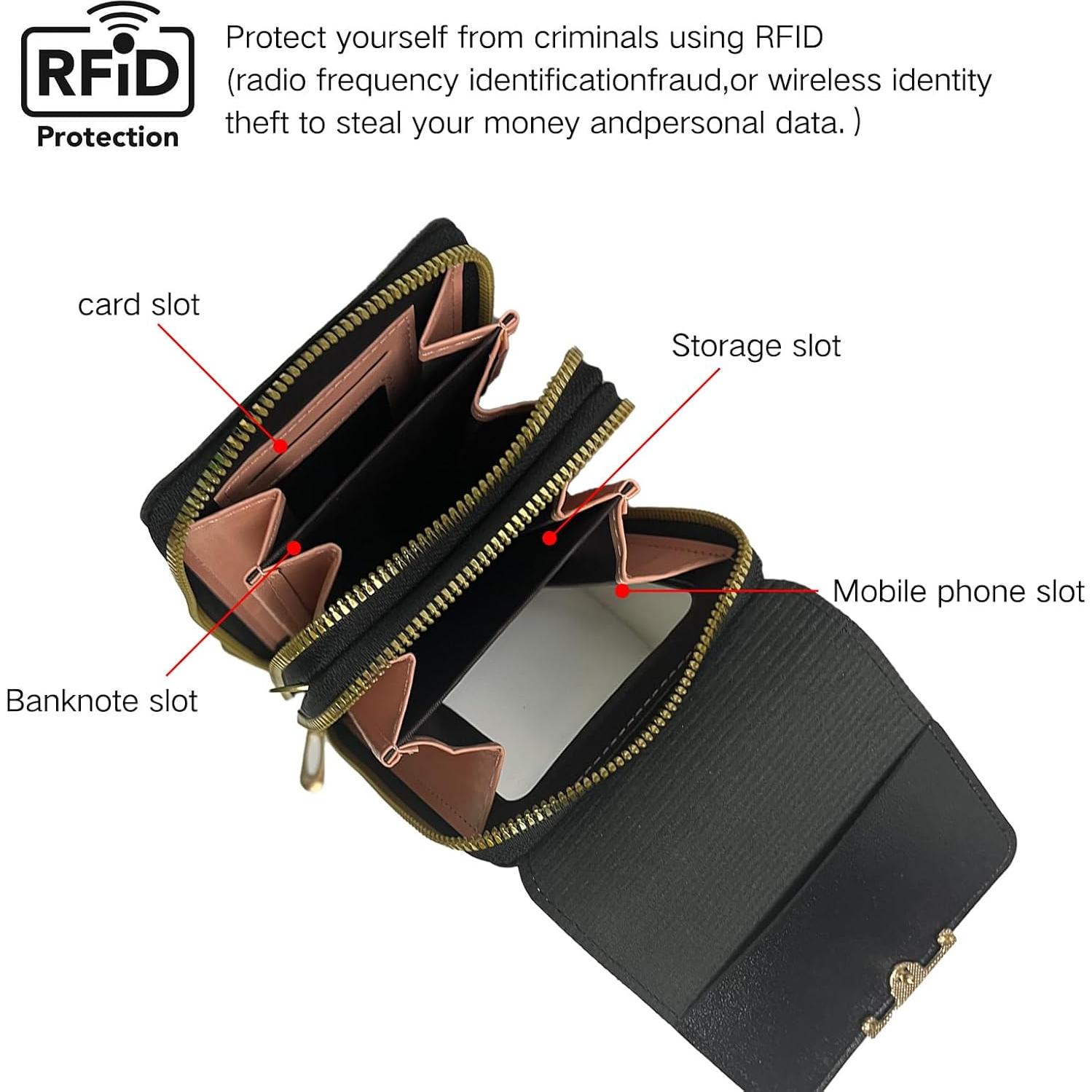 Bolso Cruzado Pequeño de Cuero Sintético para Mujeres - Negro